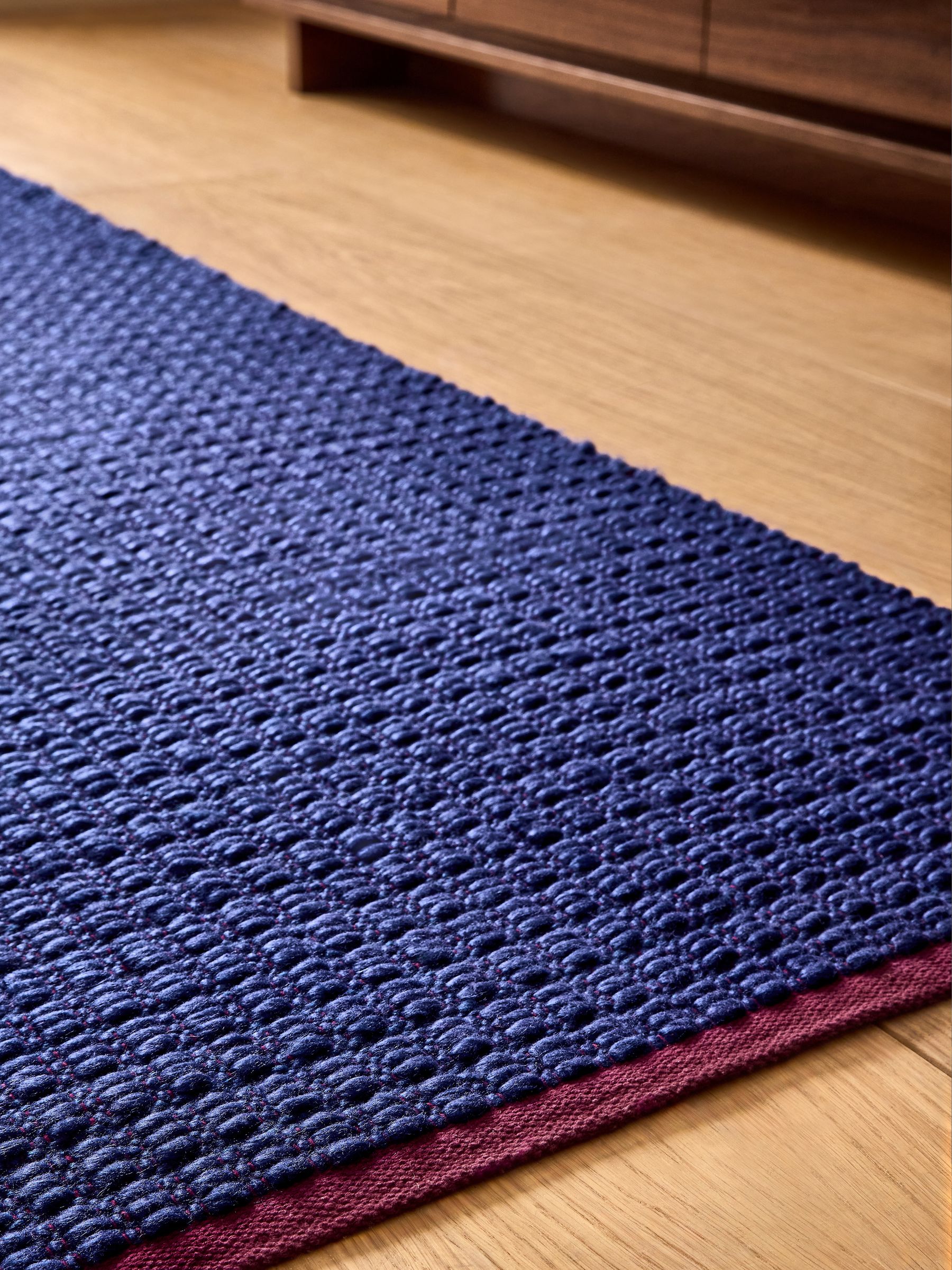Kai Flatweave Runner in Blue - Image 2 of 5 Kai Flatweave Runner in Blue - Image 2 of 5