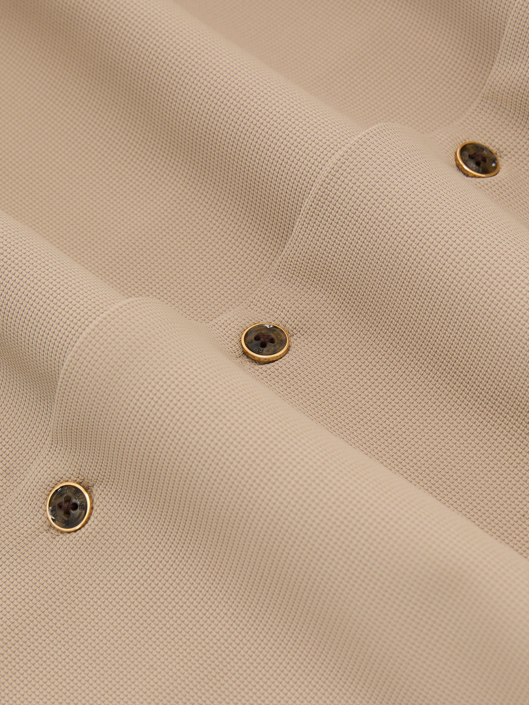 Stretch Textured Cuban-Collar Shirt in Stone - Image 6 of 6