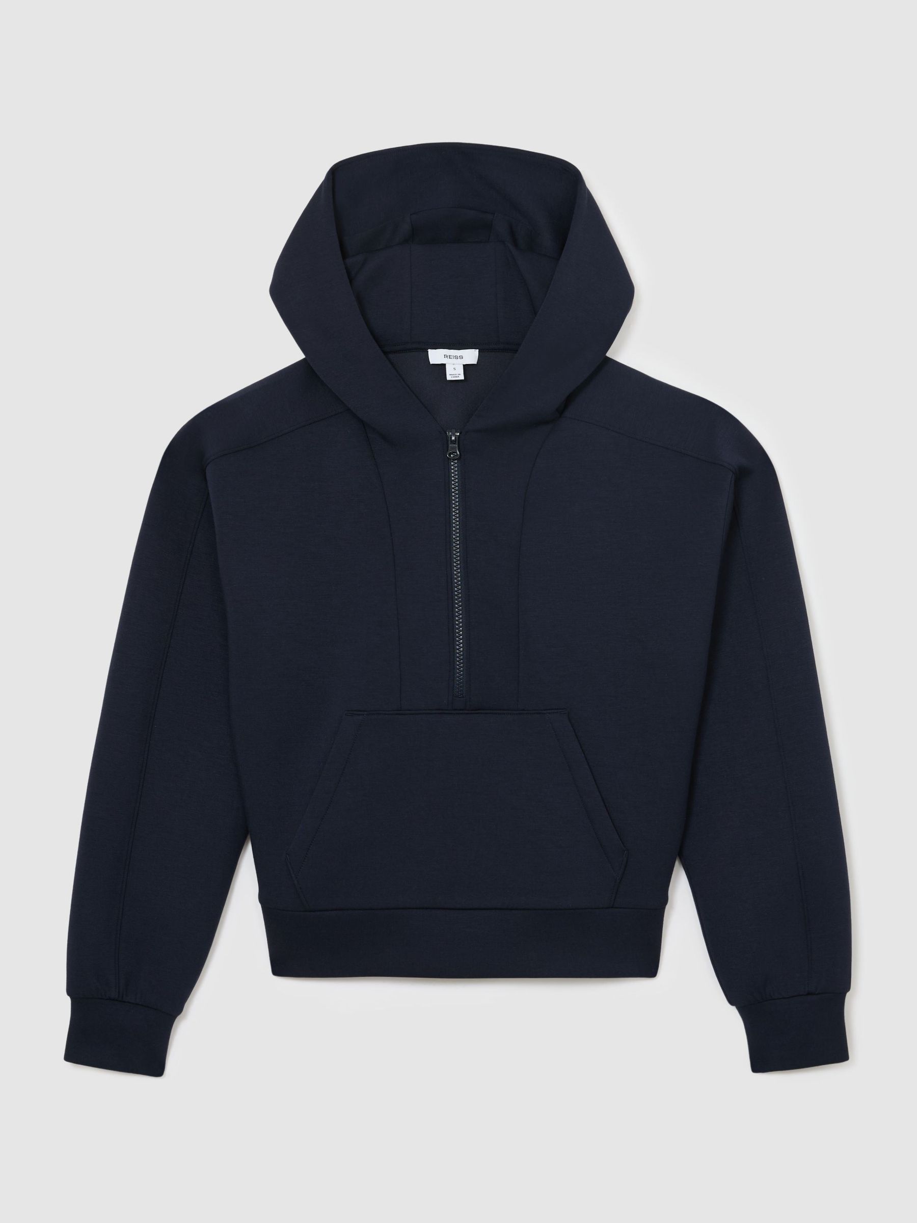 Premium Interlock Half-Zip Hoodie in Navy - Bild 2 von 6