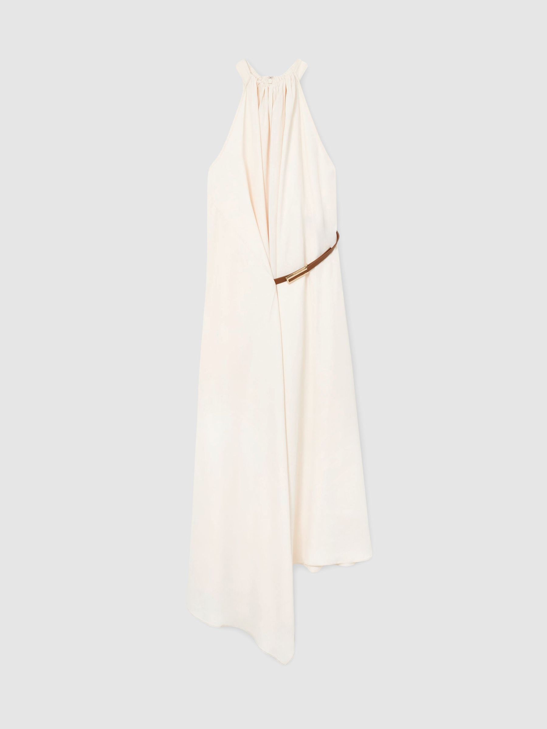 Half-Belt Gathered Maxi Dress in Ivory - Image 2 of 7