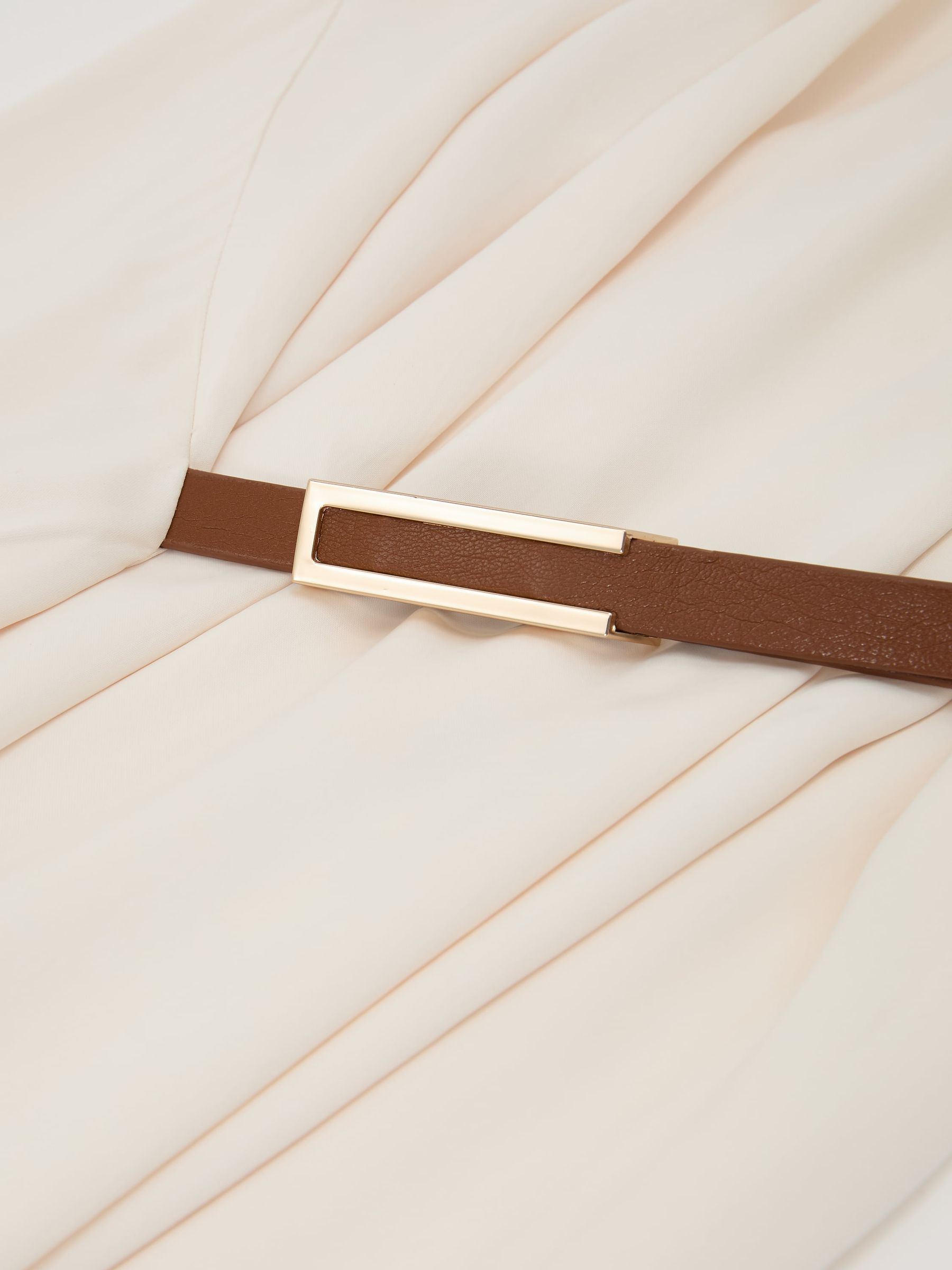 Half-Belt Gathered Maxi Dress in Ivory - Image 7 of 7