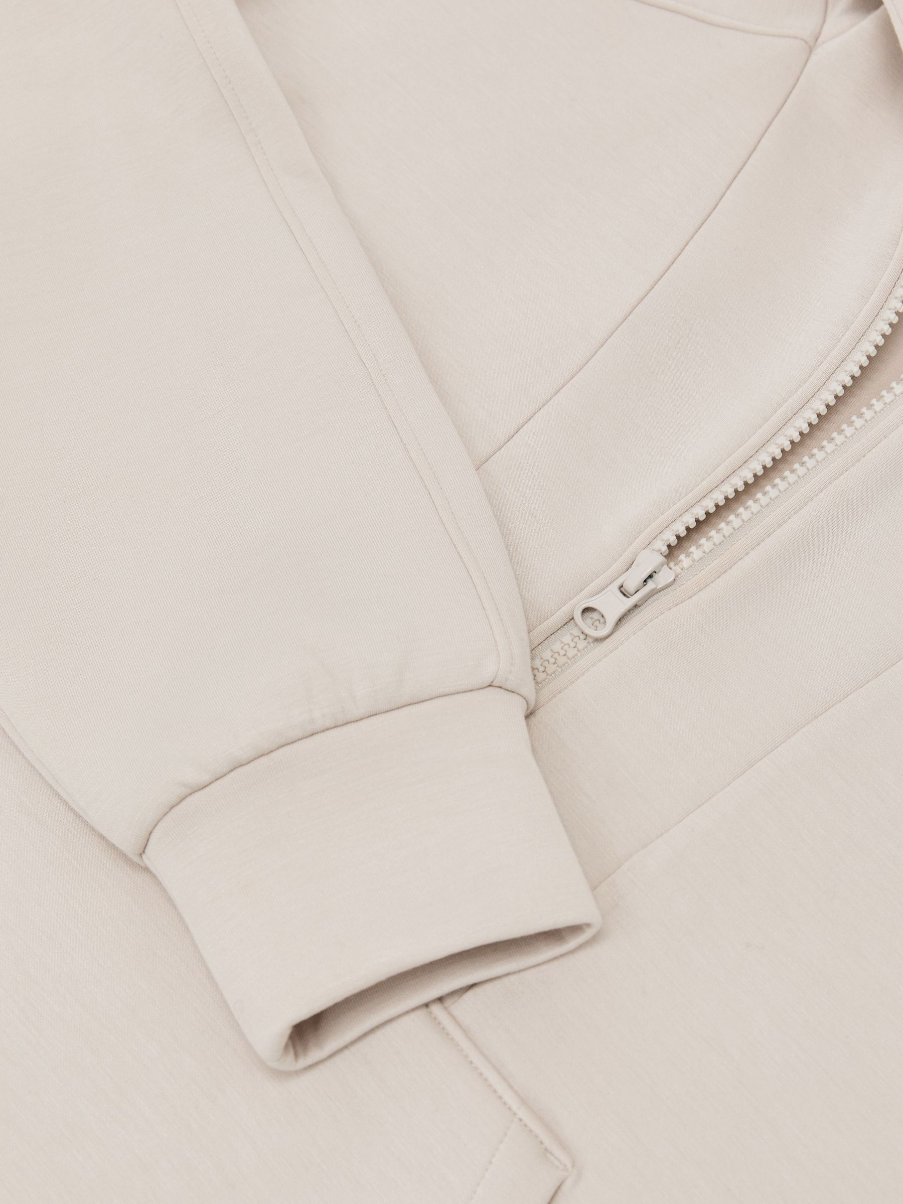 Premium Interlock Half-Zip Hoodie in Stone Neutral - image 3