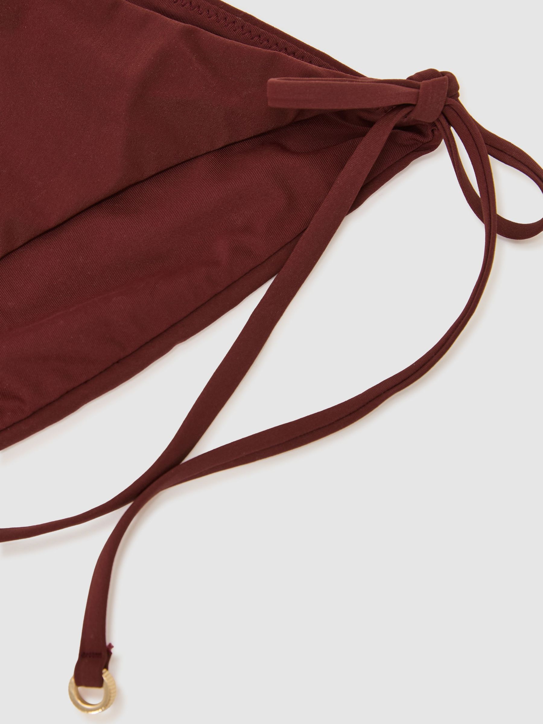 Side-Tie Low-Rise Bikini Bottoms in Rhubarb Red - Image 7 of 7