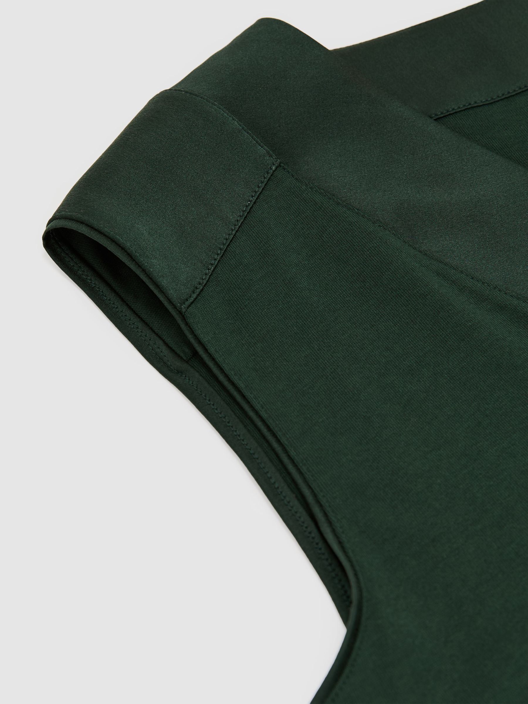 Cotton-Modal Silk-Trim Sleeveless Top in Teal Green - Image 6 of 6