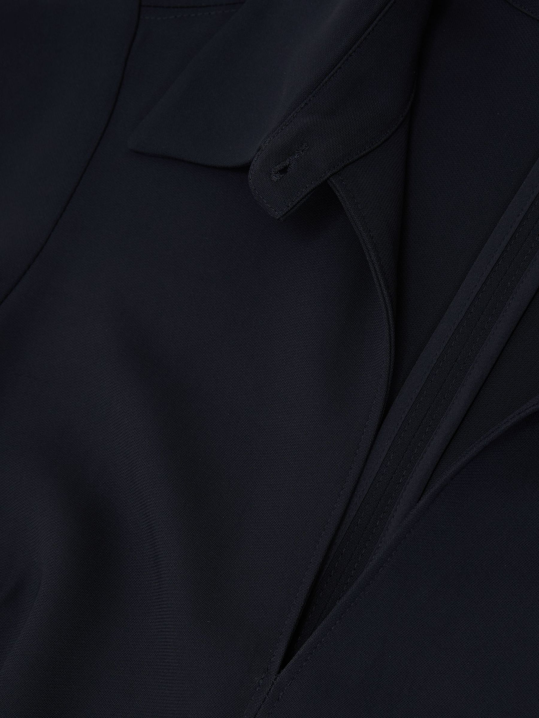 Collared Belted Midi Dress in Navy - Image 6 of 6