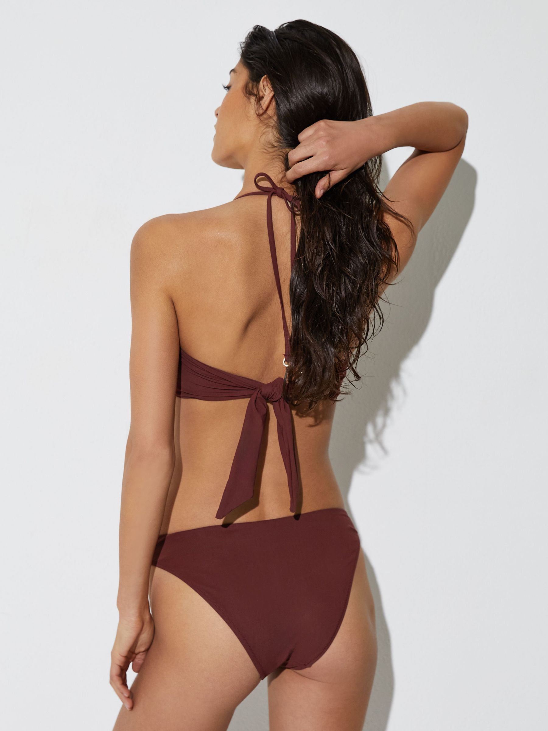 Fixed-Side High-Leg Bikini Bottoms in Rhubarb Red - Image 6 of 7