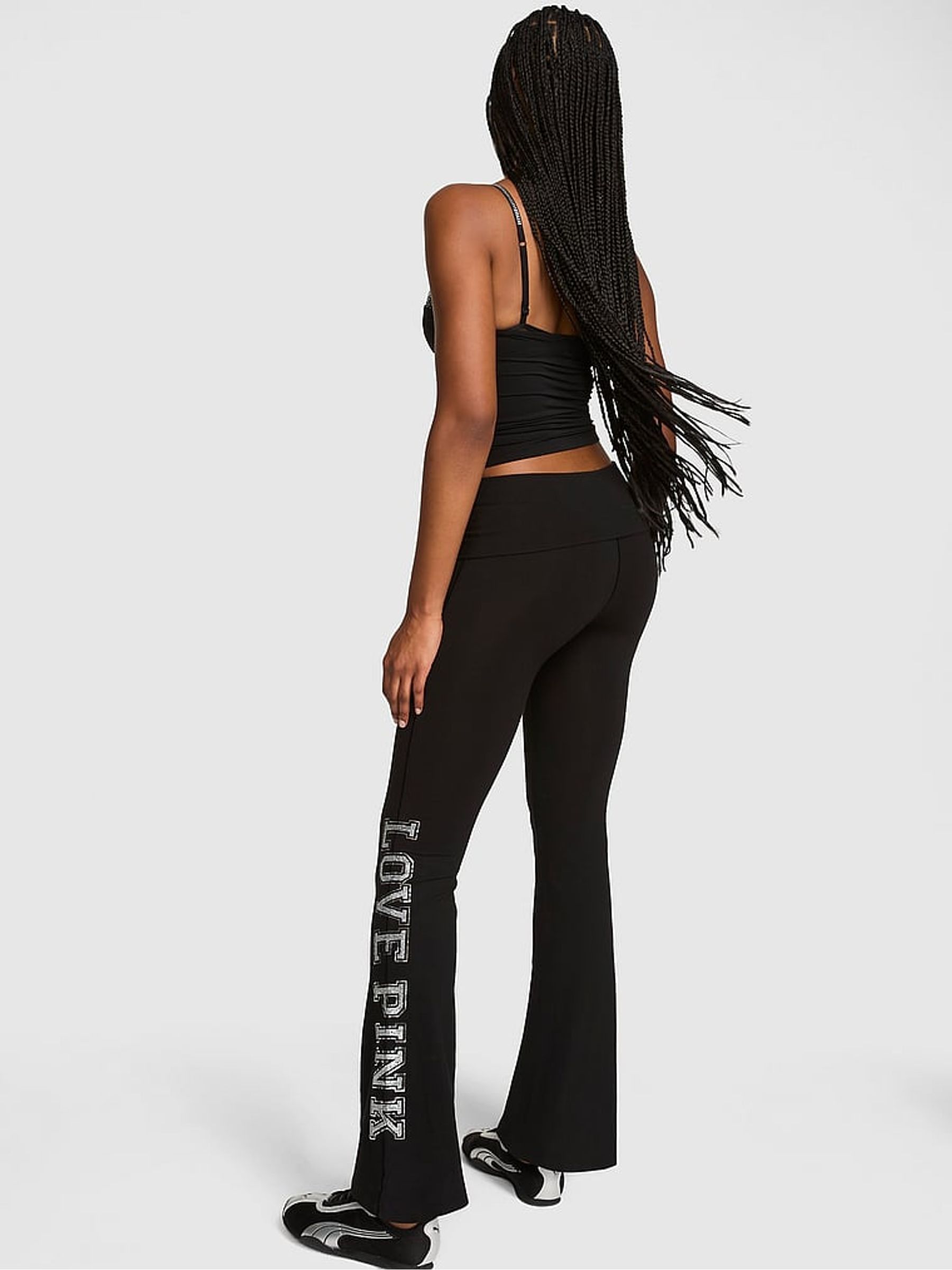 Black Shine Foldover Leggings - Image 2 of 2