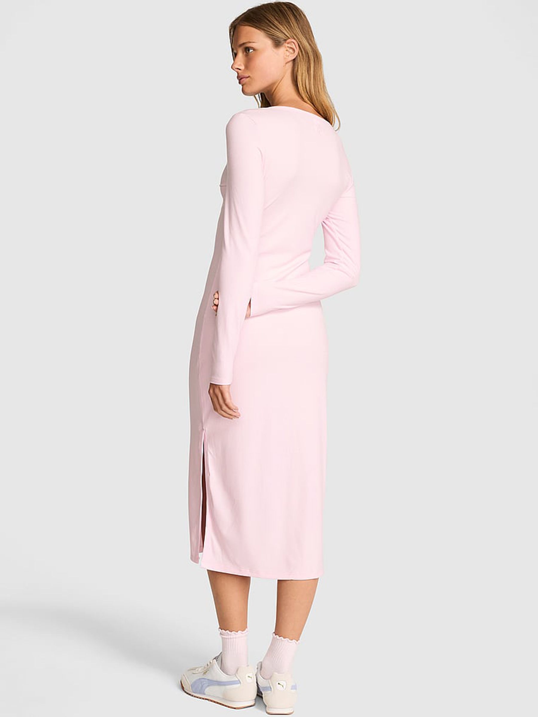 Pink Tulip Ribbed Midi Dress - Image 2 of 3 Pink Tulip Ribbed Midi Dress - Image 2 of 3