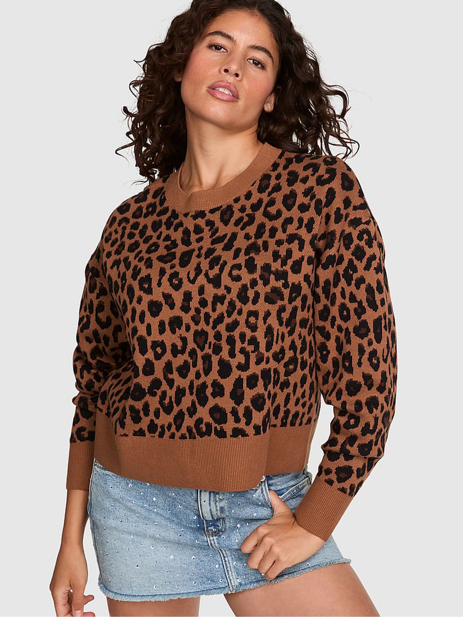 Leopard Brown Knit Jumper - Image 1 of 2