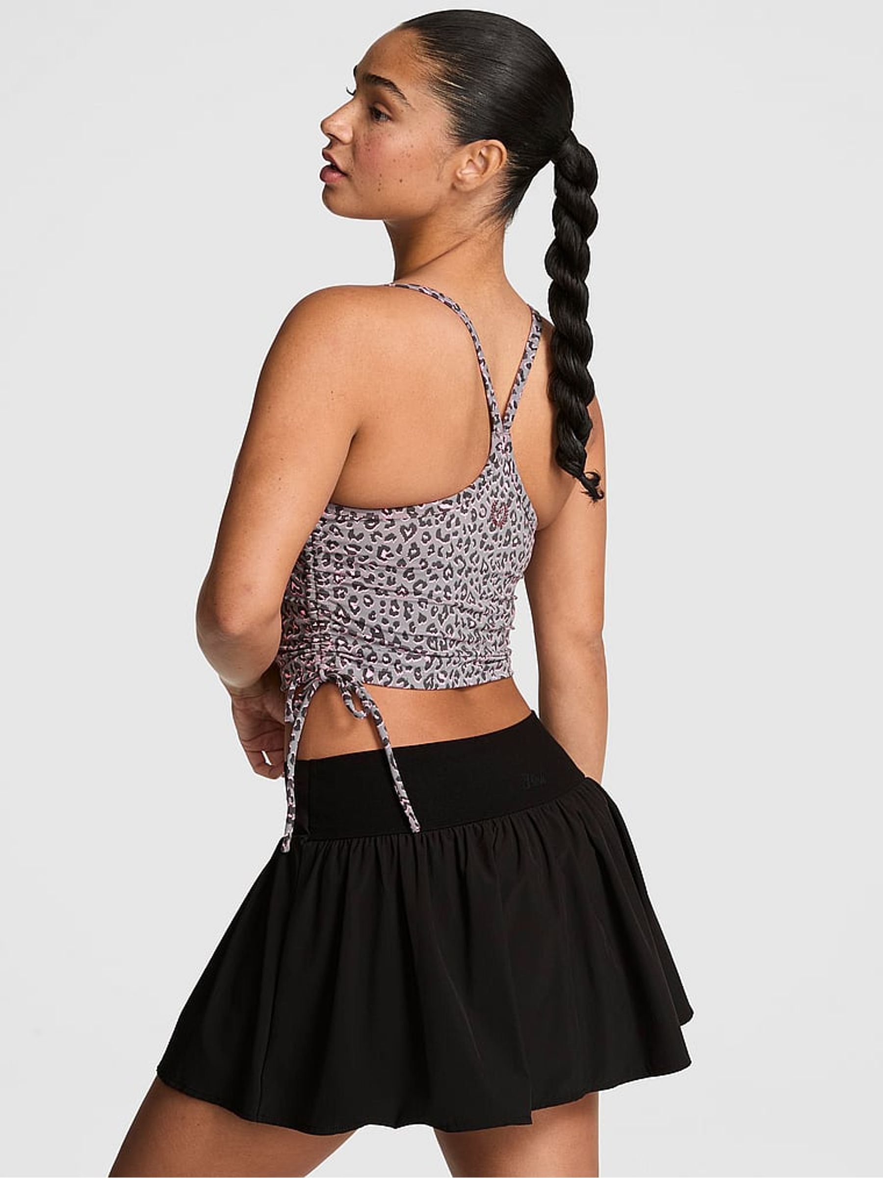 Twilight Grey Leopard Relay Side Tie Sports Tank - Image 2 of 2 Twilight Grey Leopard Relay Side Tie Sports Tank - Image 2 of 2