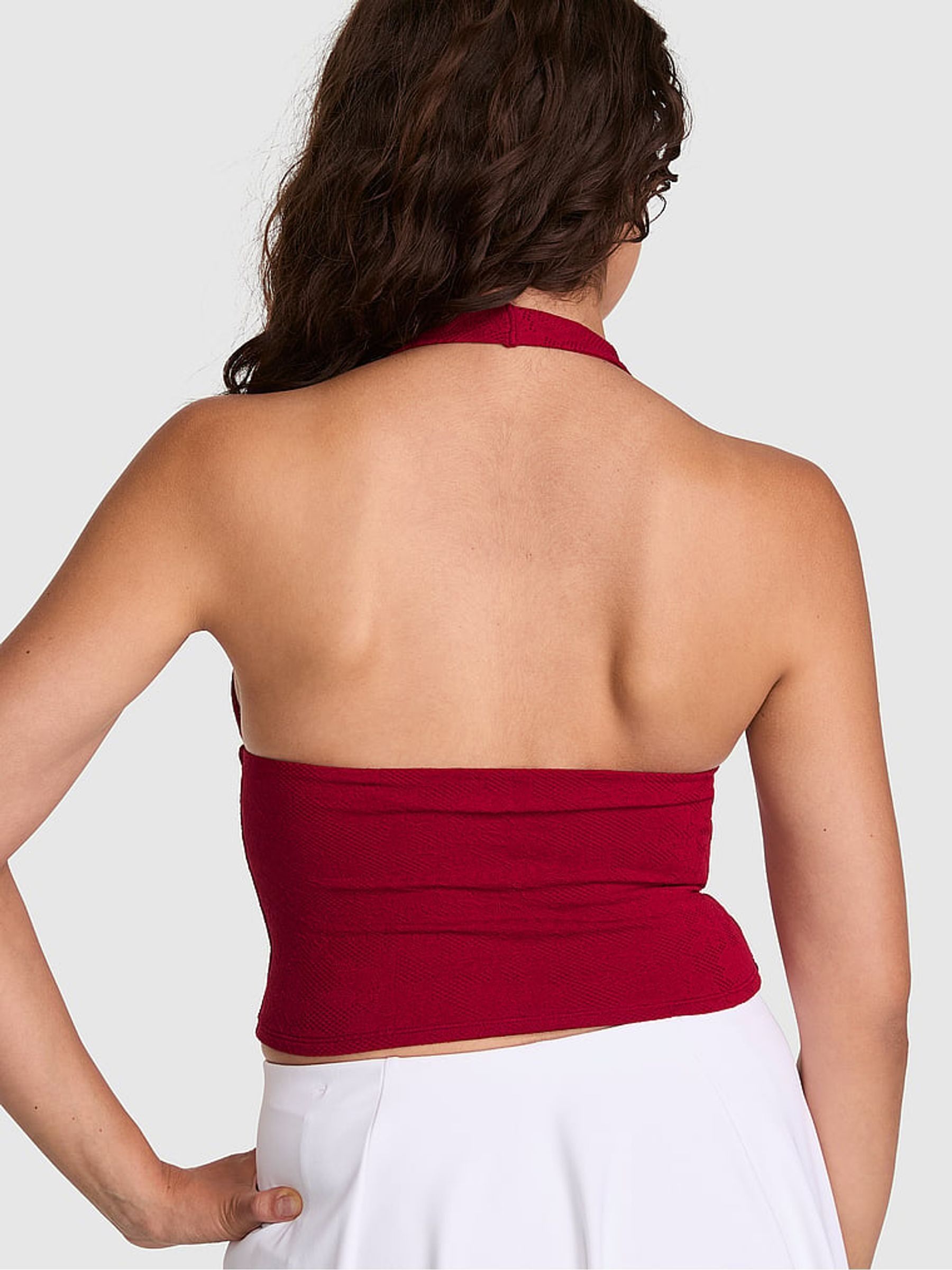 Red Lacquer Lace Halter Top - Image 2 of 2 Red Lacquer Lace Halter Top - Image 2 of 2