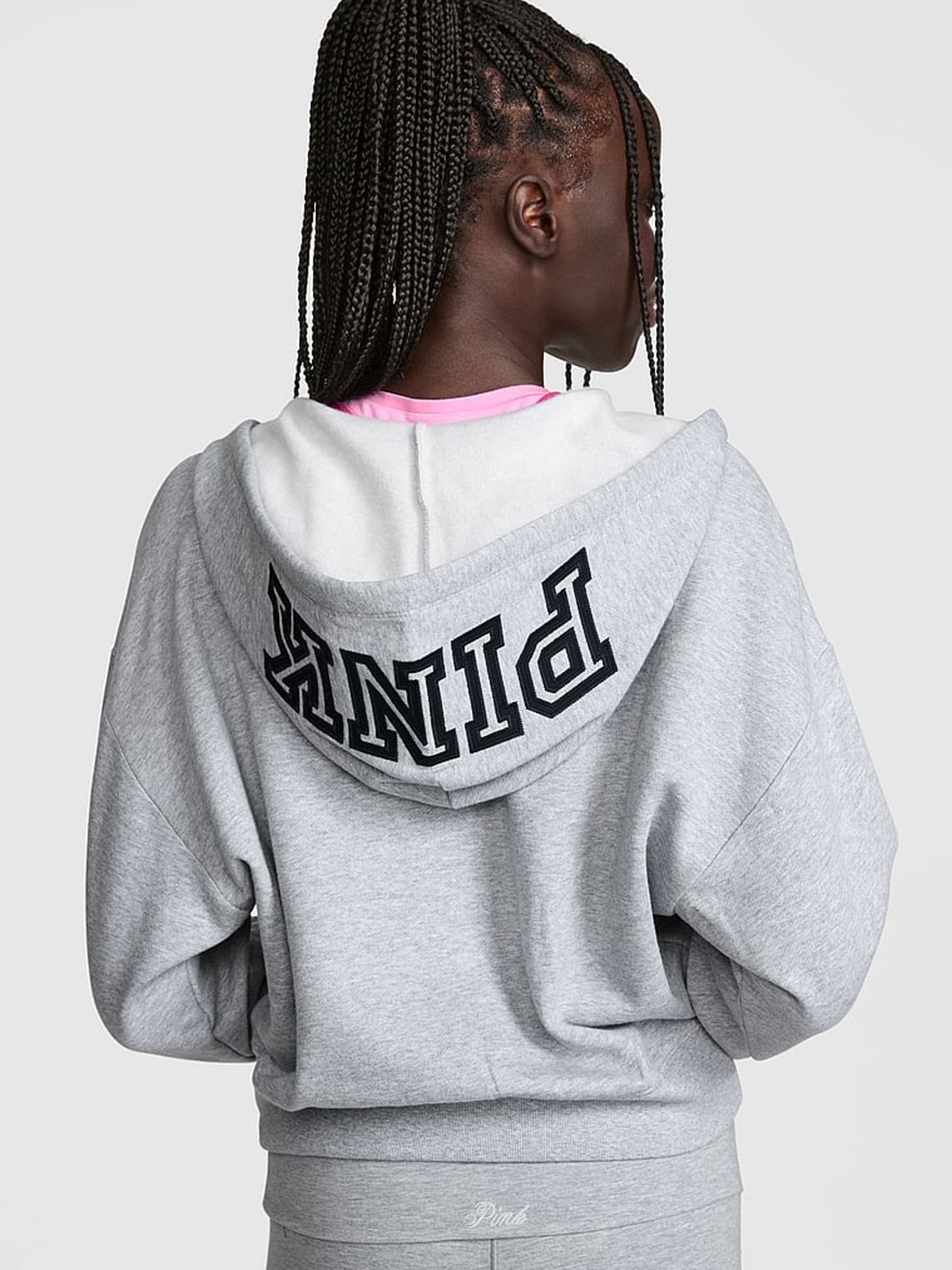 Medium Heather Grey Notch Neck Hoodie - Image 2 of 2