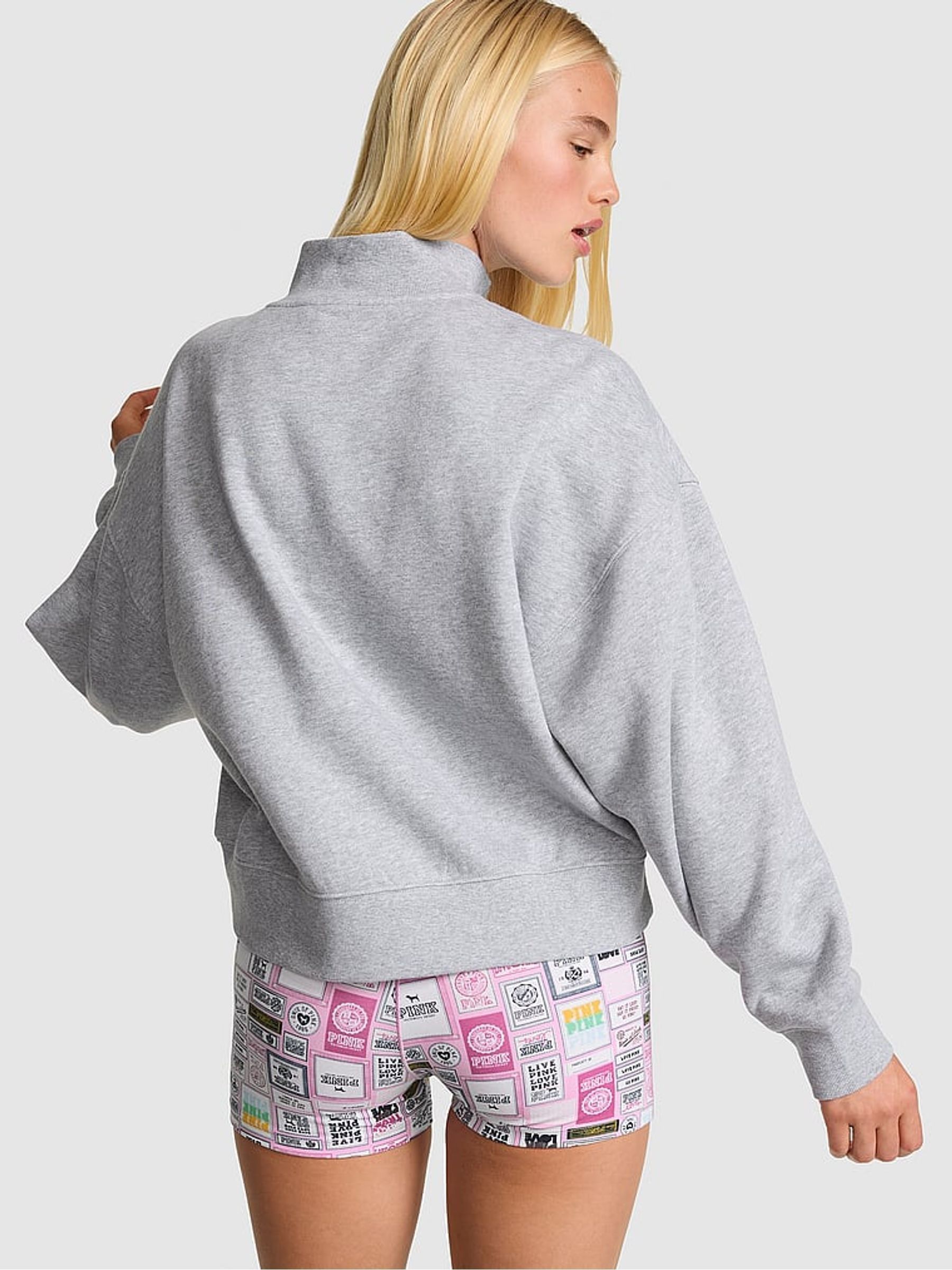 Medium Heather Grey Snap Front Sweatshirt - Image 2 of 2
