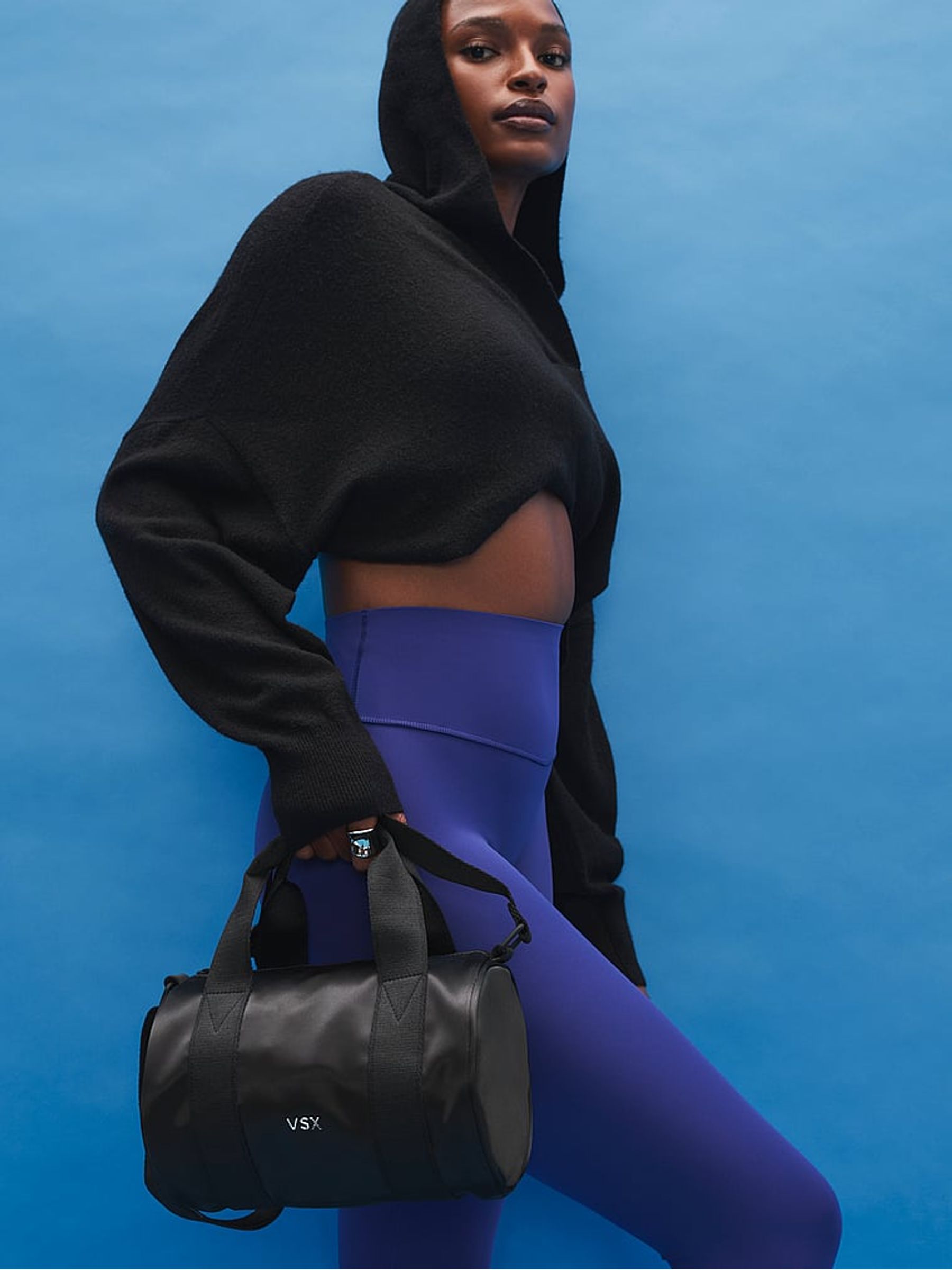 Black Satin Mini Roll Duffle - Image 1 of 4