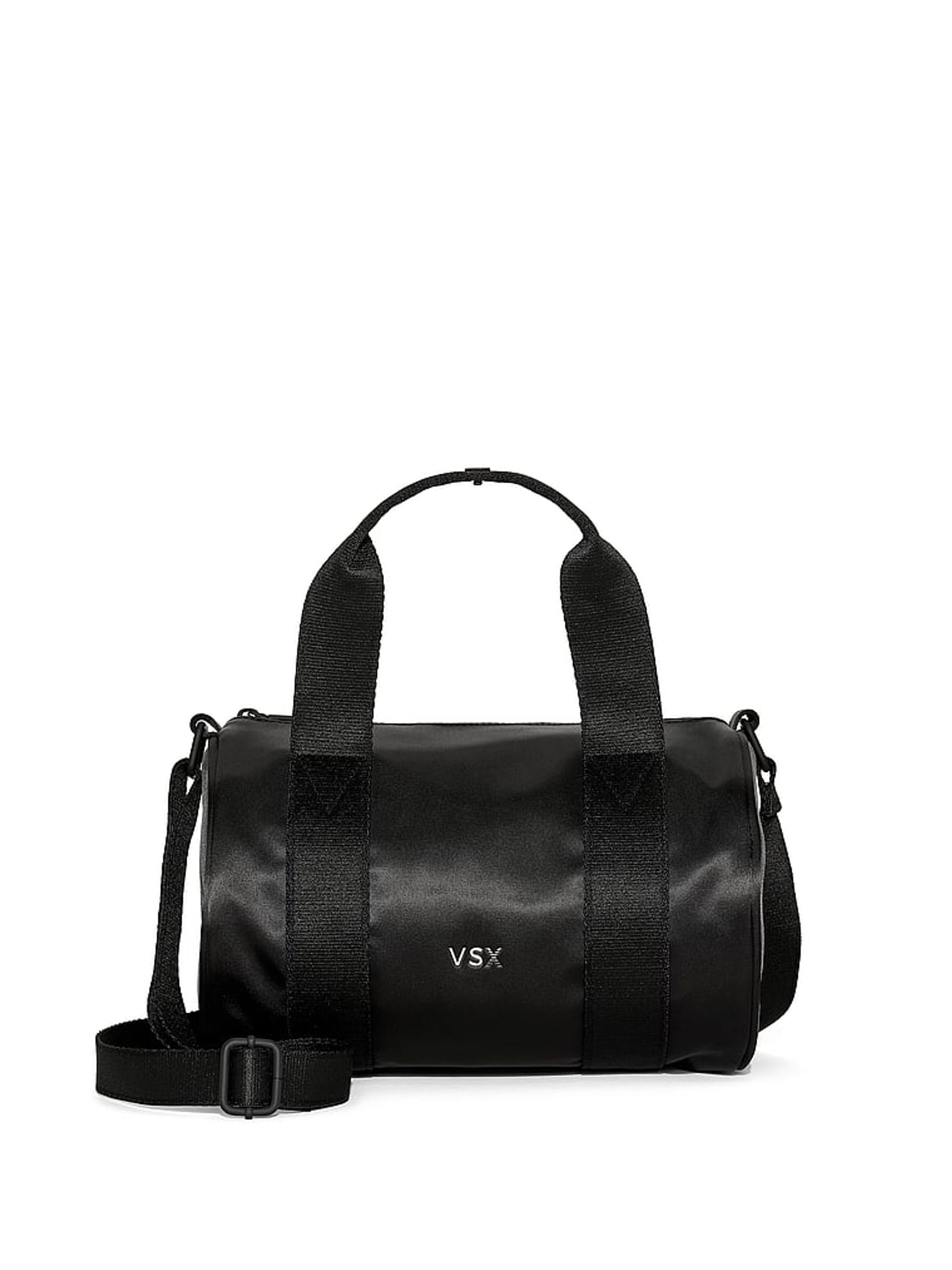 Black Satin Mini Roll Duffle - Image 2 of 4 Black Satin Mini Roll Duffle - Image 2 of 4