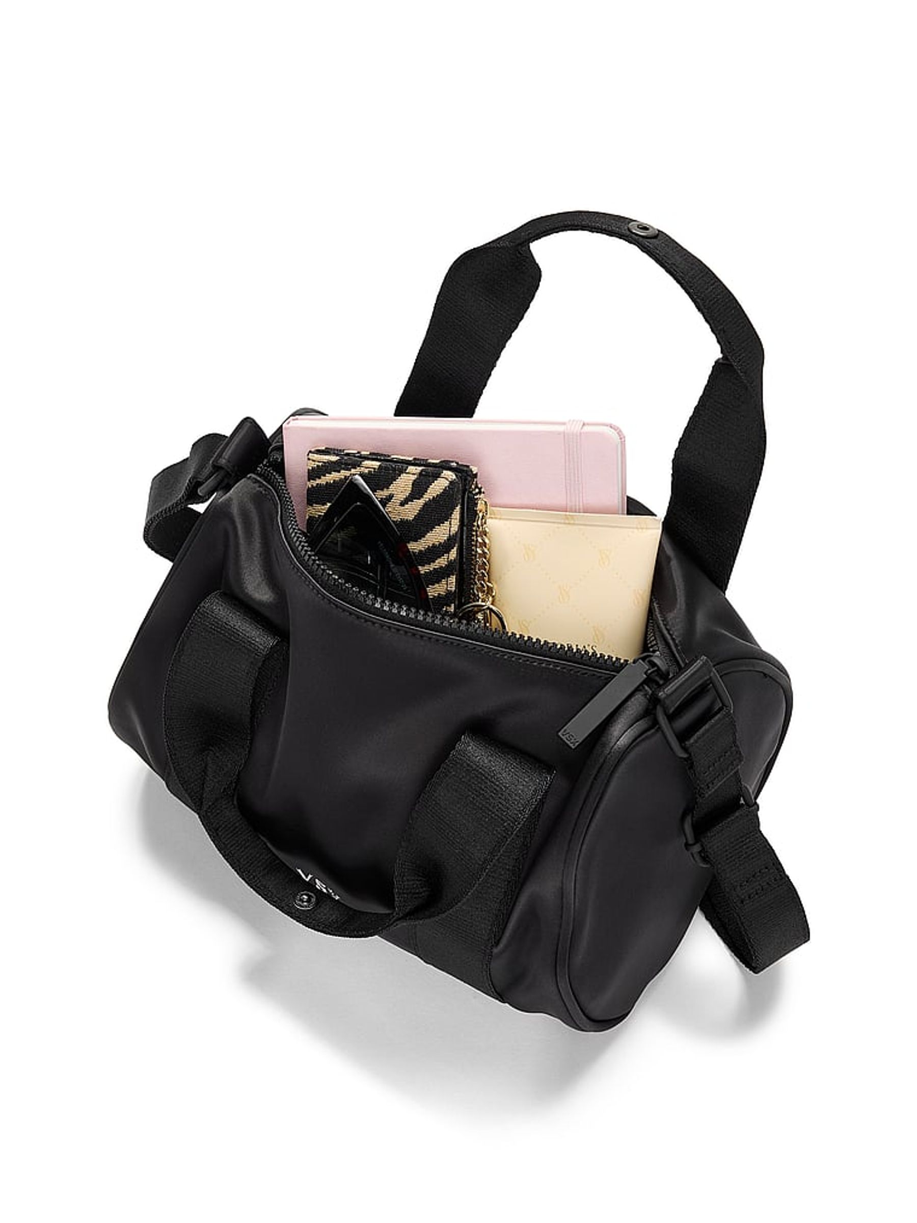 Black Satin Mini Roll Duffle - Image 3 of 4