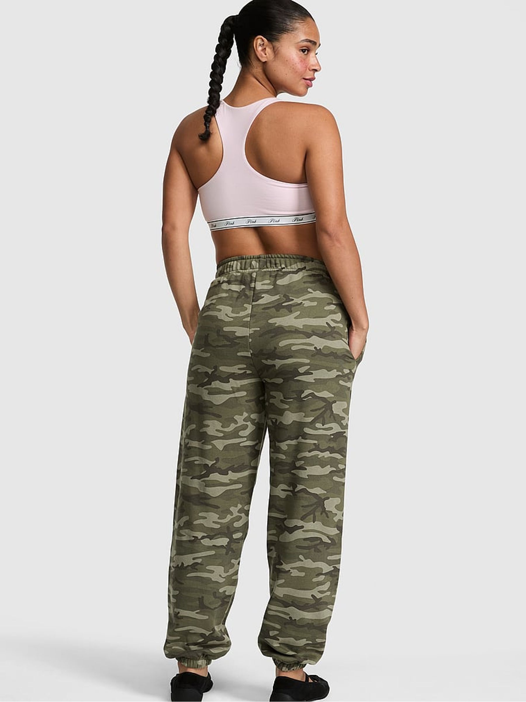Green Camo Cuffed Fleece Joggers - Image 2 of 3 Green Camo Cuffed Fleece Joggers - Image 2 of 3