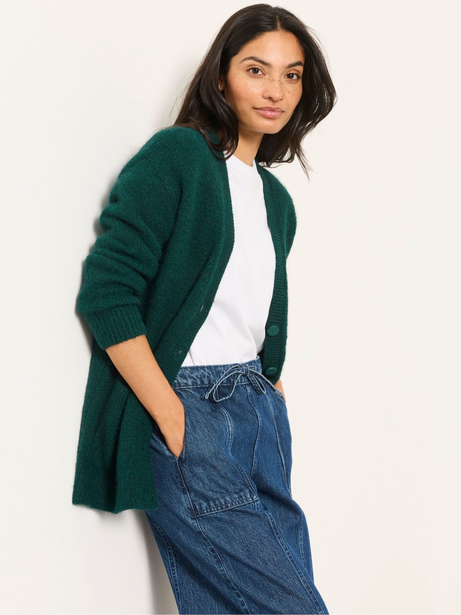 Lou Jade Green Longline Knitted Cardigan - Image 4 of 5