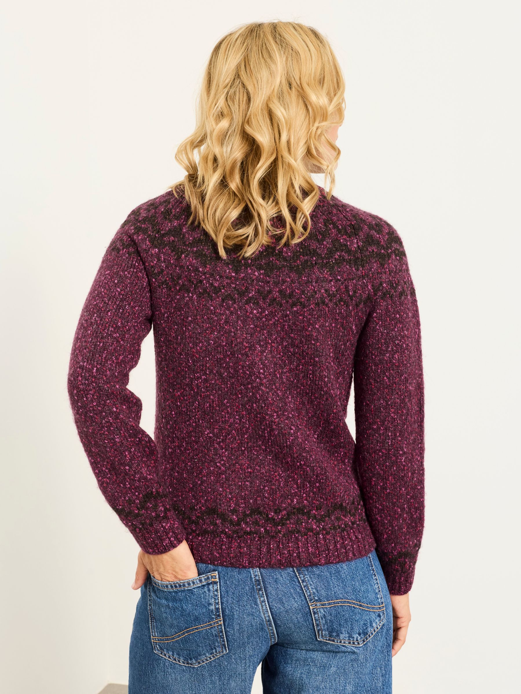 Mabel Purple Fairisle Knitted Crew Jumper - Image 2 of 5