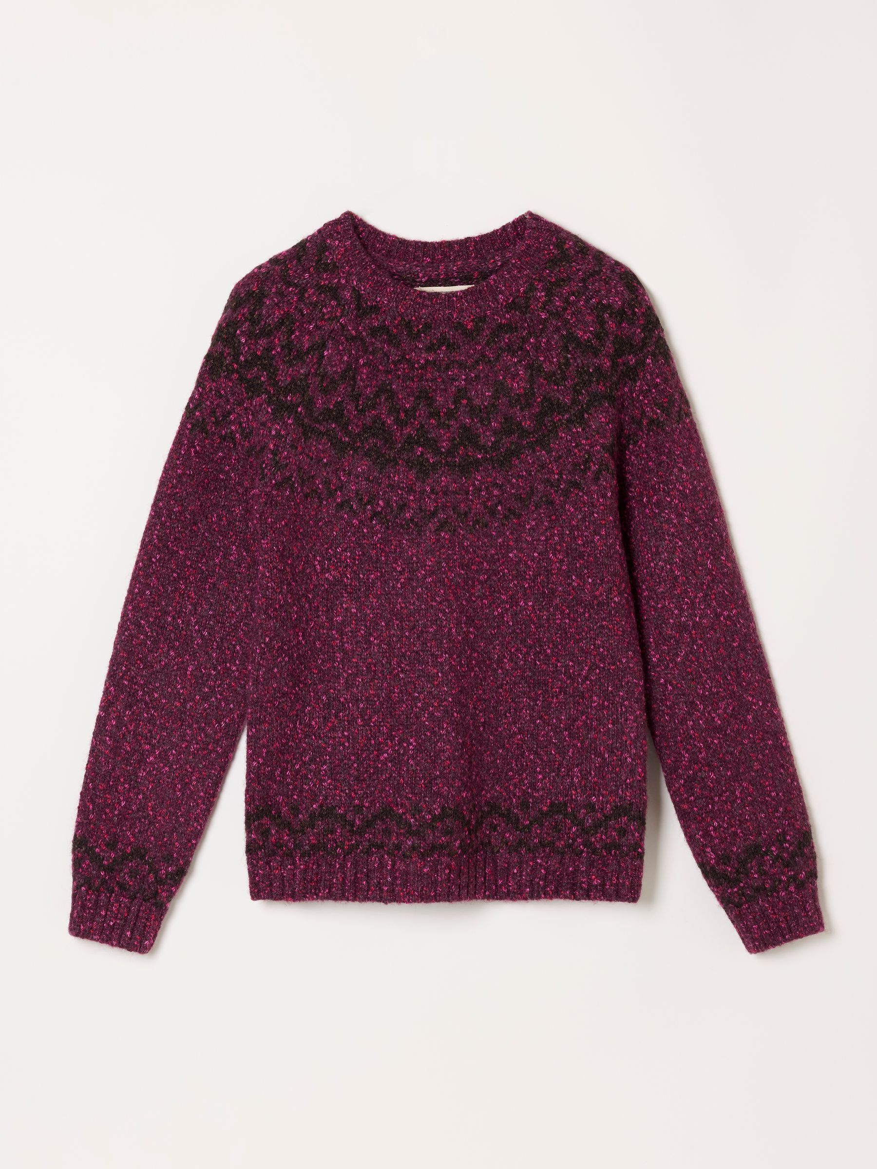 Mabel Purple Fairisle Knitted Crew Jumper - Image 5 of 5