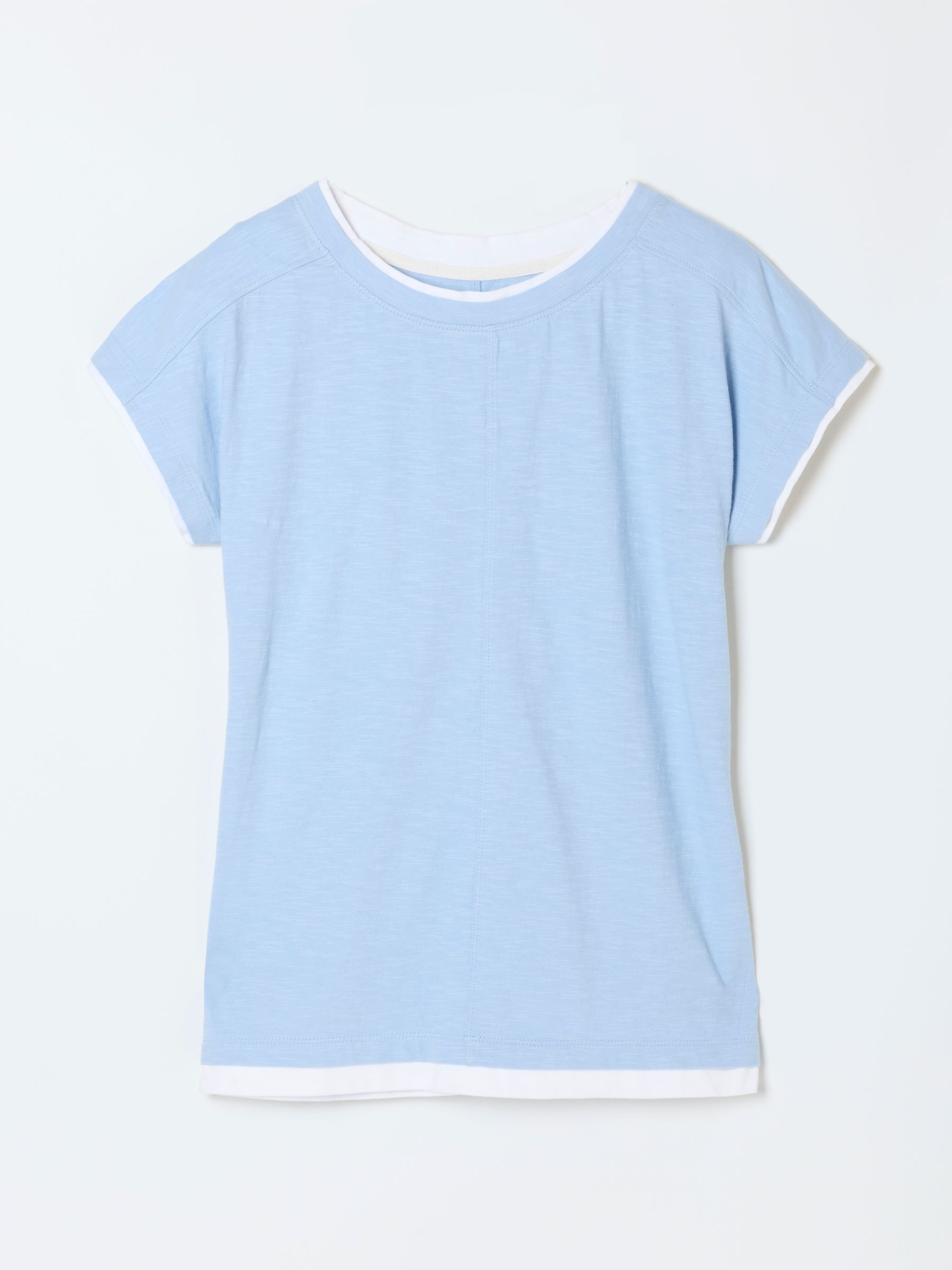 Molly Pale Blue Mock Layer Short Sleeve T-Shirt - Image 5 of 5