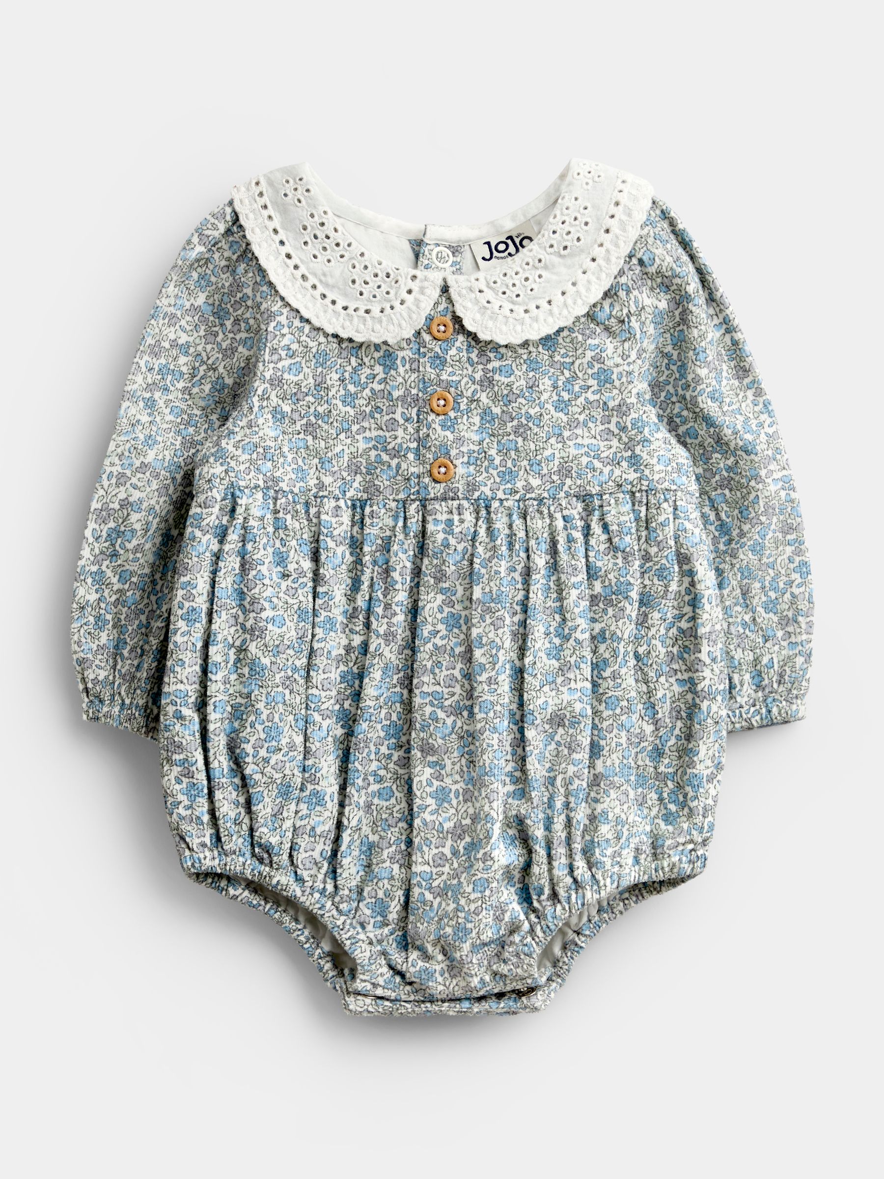 Blue Floral 2-Piece Bubble Romper & Tights Set - Image 2 of 6 Blue Floral 2-Piece Bubble Romper & Tights Set - Image 2 of 6