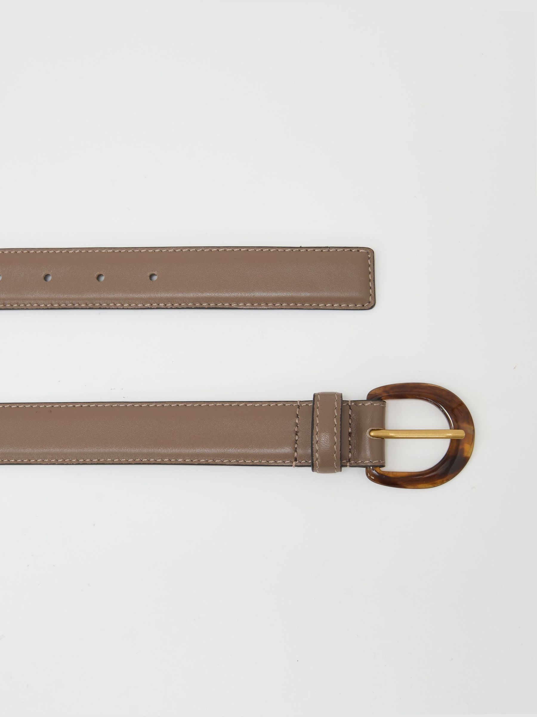 Leather Resin-Buckle Belt in Taupe - Image 4 of 4
