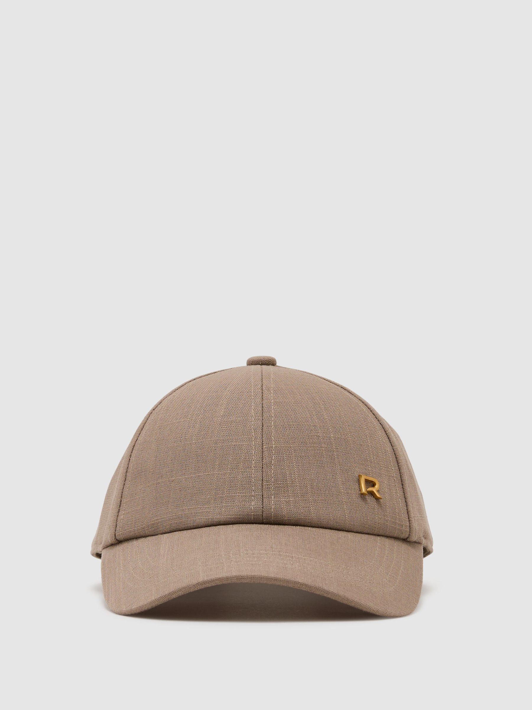Woven Baseball Cap with Linen in Taupe - Image 2 of 5