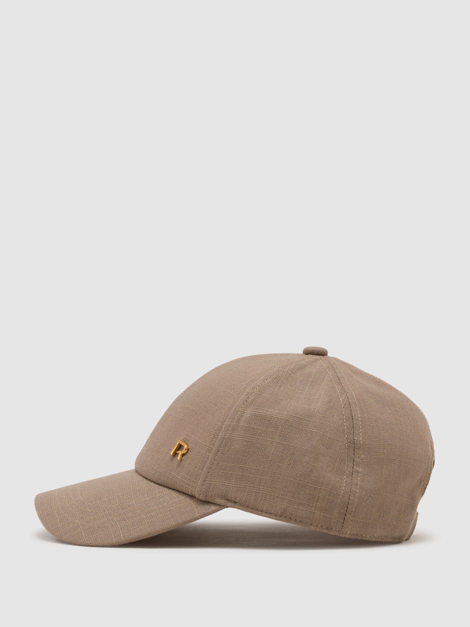 Woven Baseball Cap with Linen in Taupe - Image 3 of 5