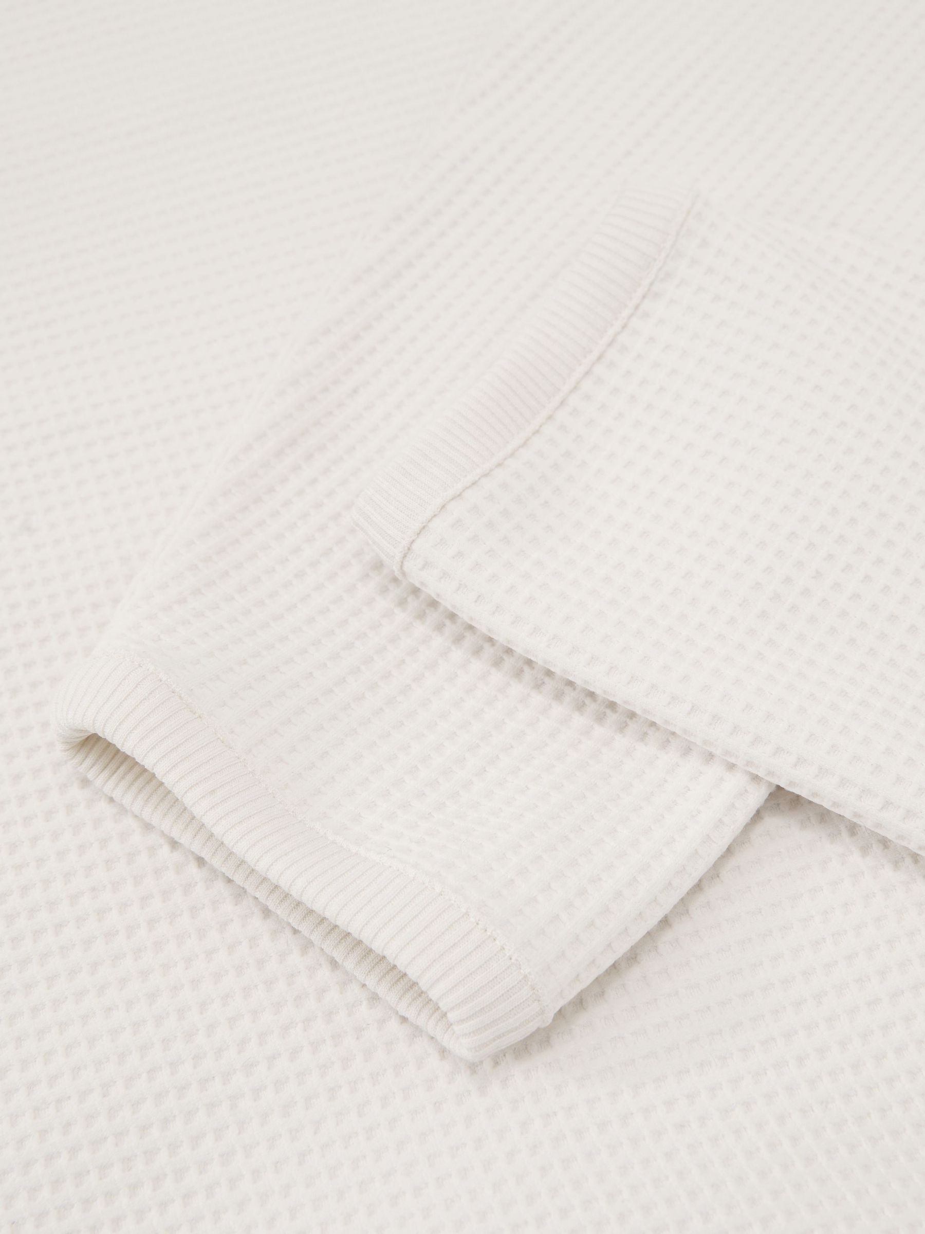 Waffle Crew-Neck Sweatshirt in Off White - Image 6 of 6