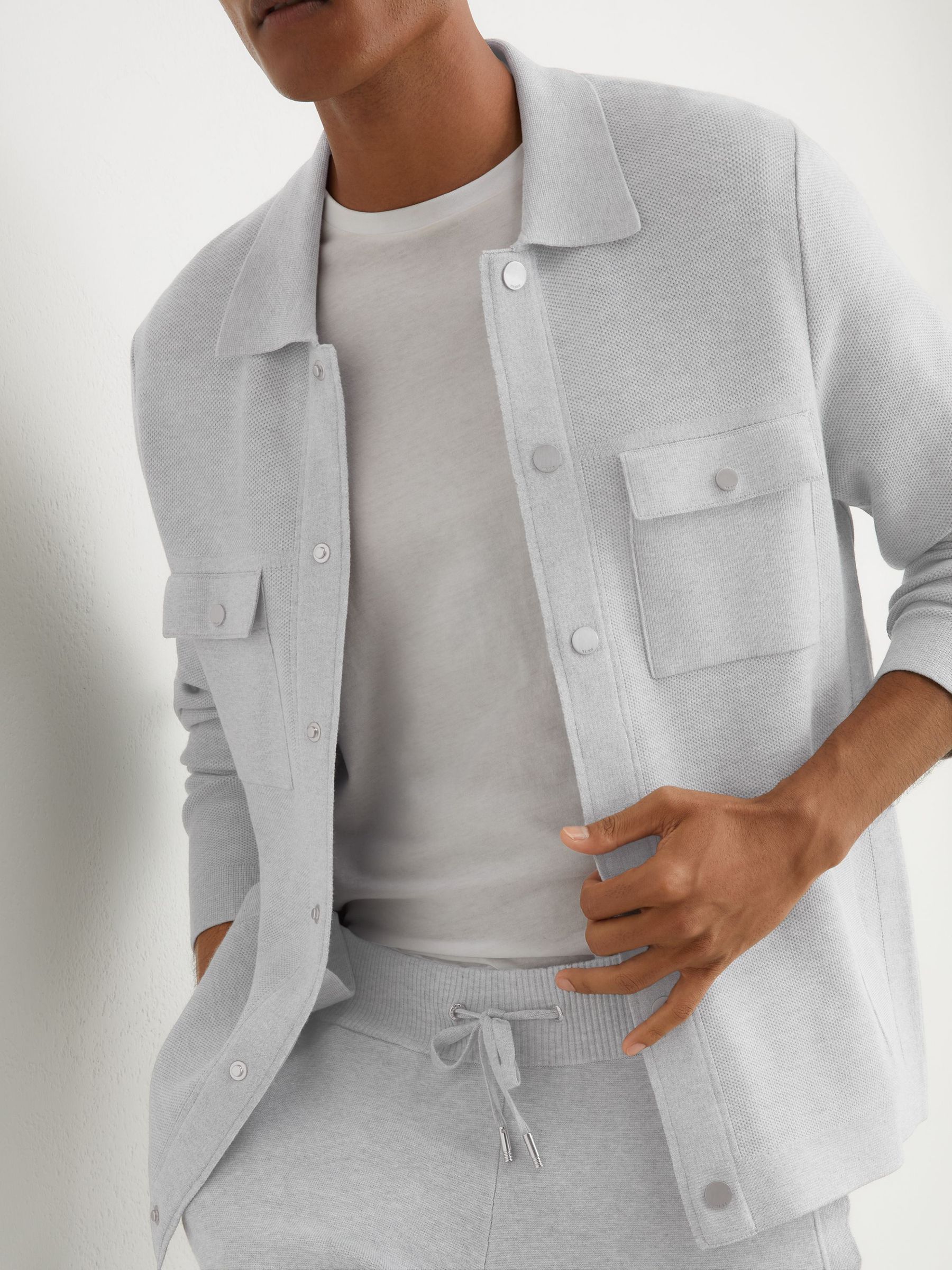 Polo Shirt in Soft Grey - Image 9 of 10