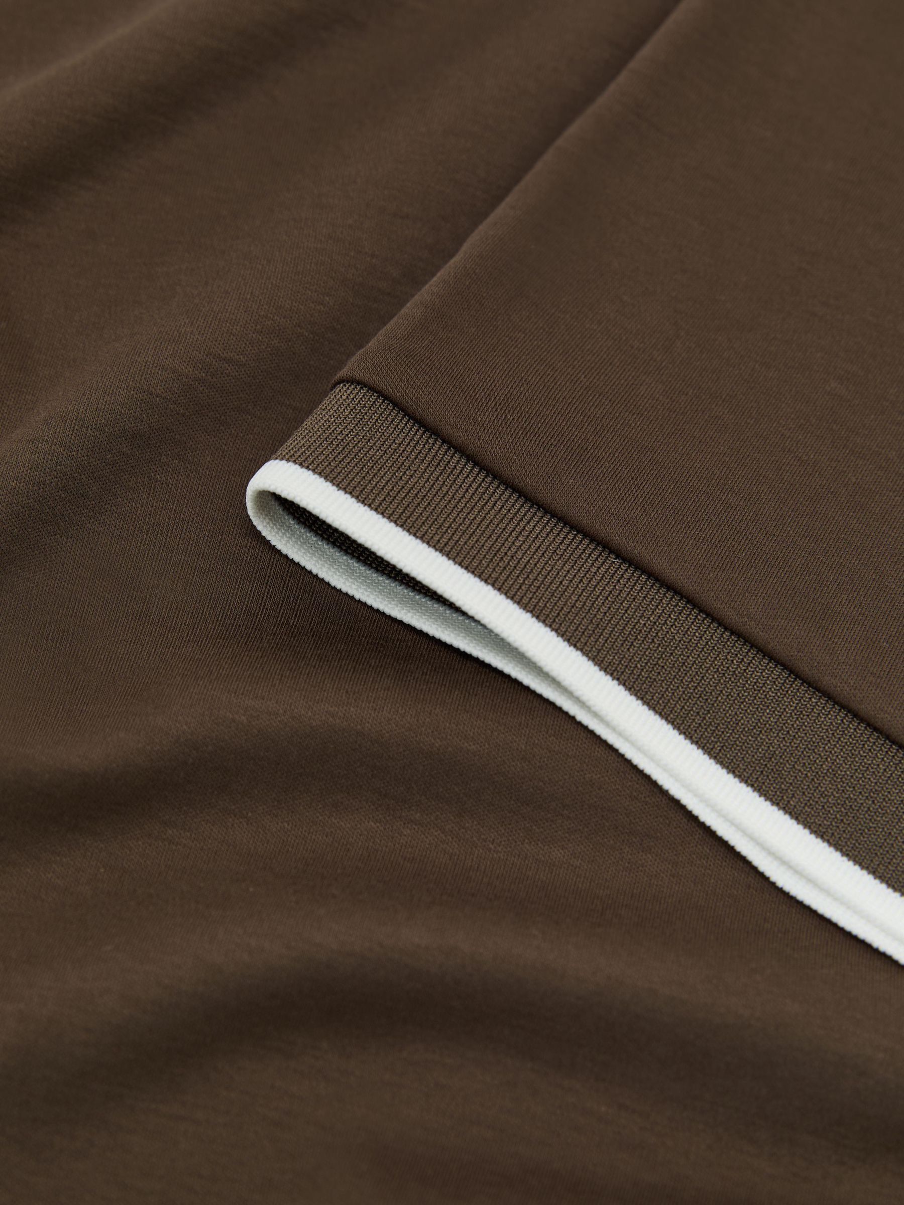 Air-Water Cotton Tipped Tailored-Fit T-Shirt in Taupe Brown - Image 5 of 5