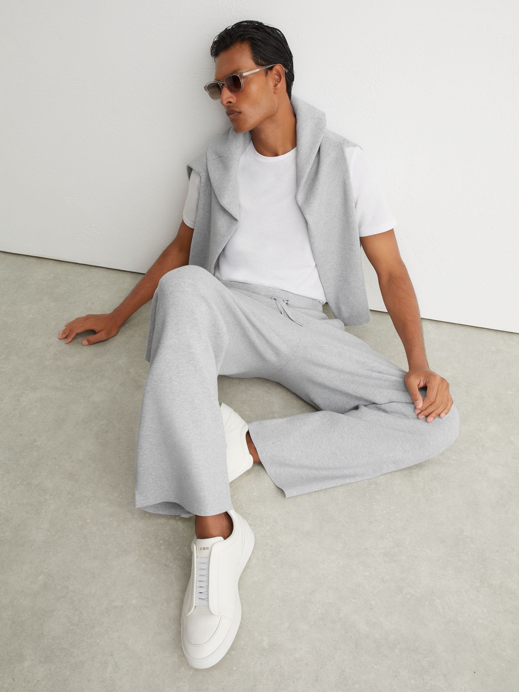 R-Flex Knitted Relaxed-Fit Joggers in Soft Grey - Image 7 of 9