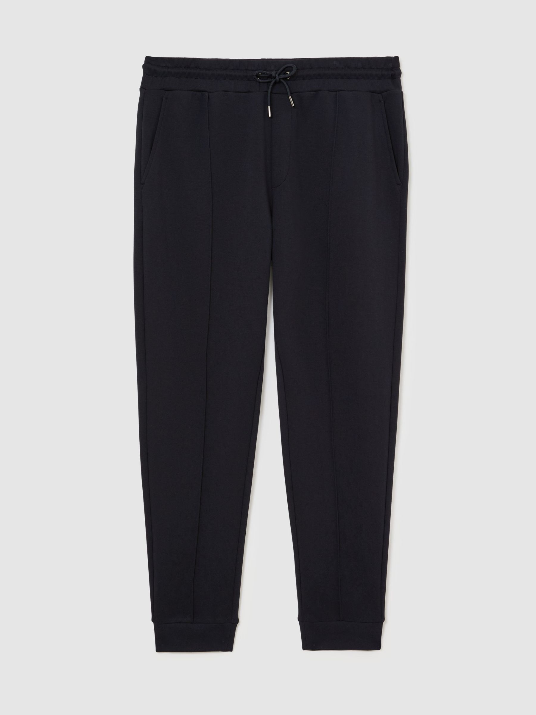 Premium Interlock Cuffed Joggers in Navy - Image 2 de 7