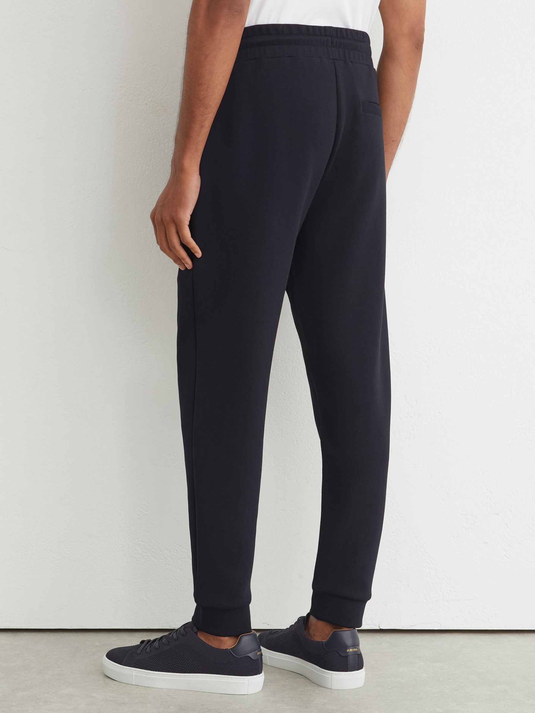 Premium Interlock Cuffed Joggers in Navy - Image 5 de 7