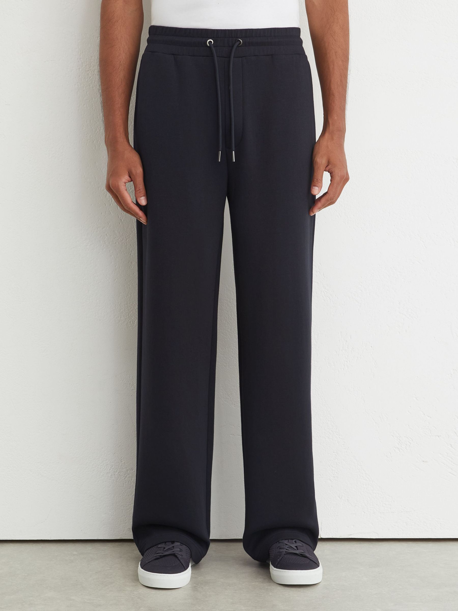 Premium Interlock Relaxed-Fit Joggers in Navy - Image 3 of 7