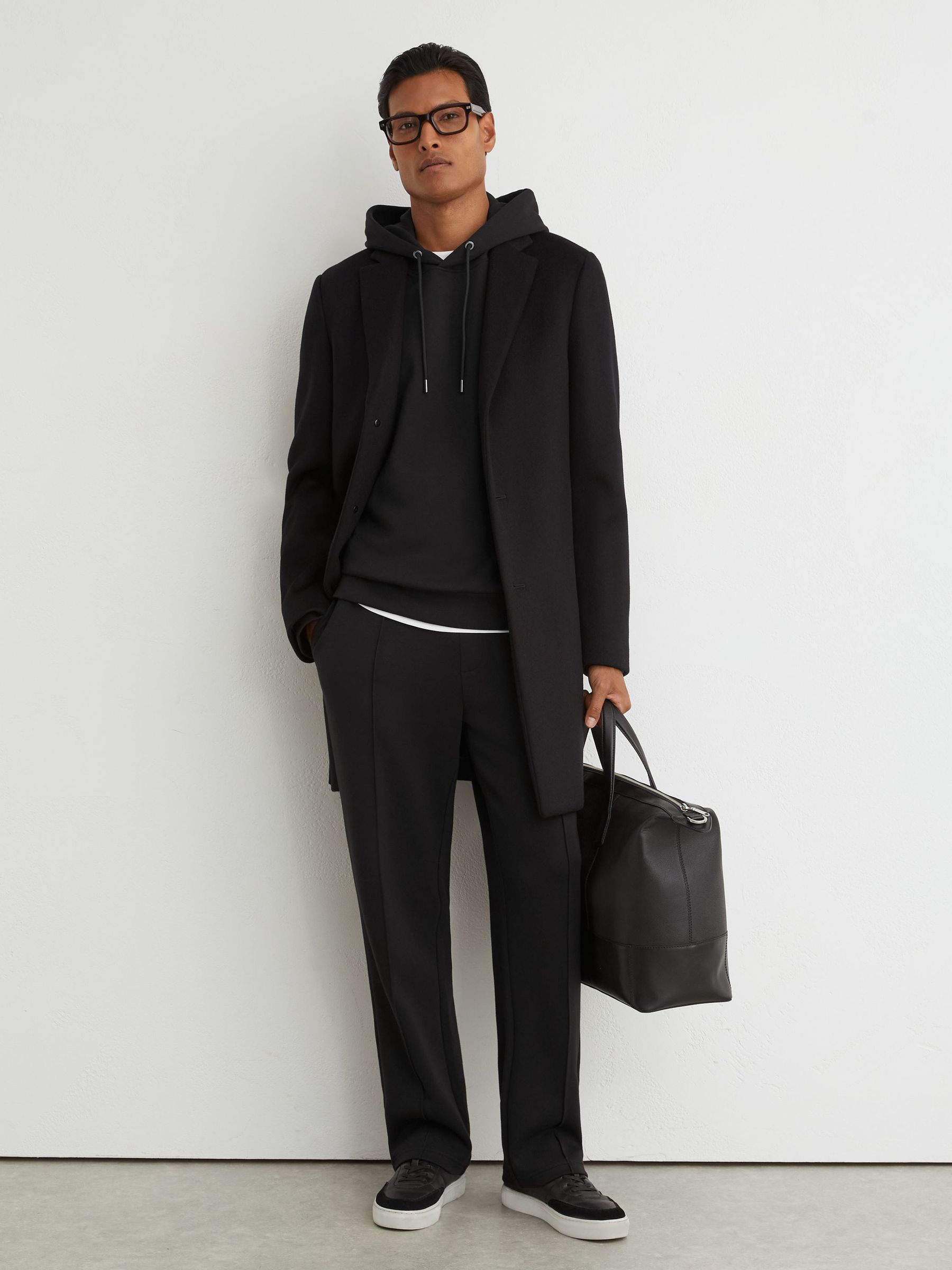 Premium Interlock Hoodie in Black - Image 3 of 6