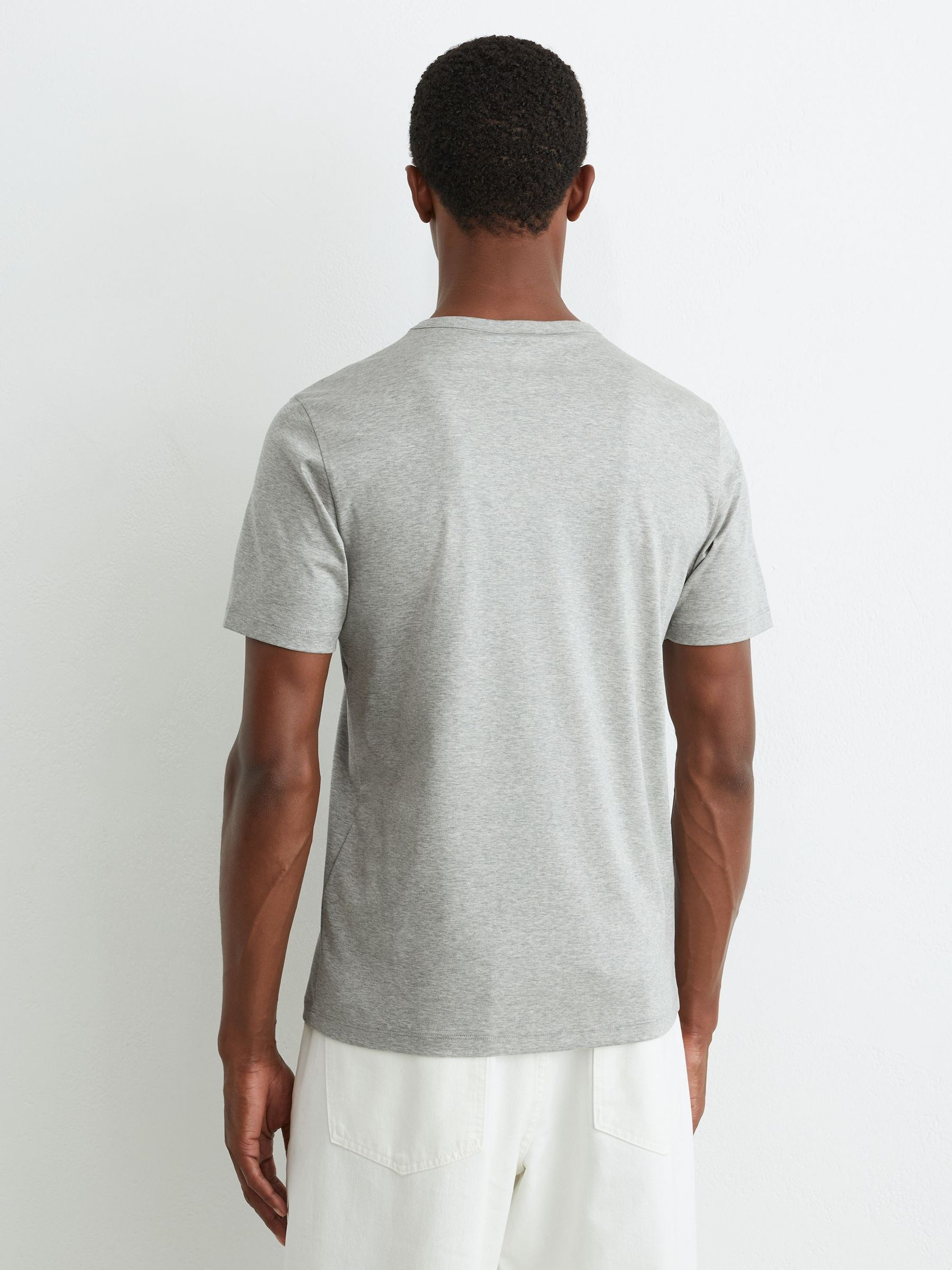 Air-Water Cotton Tailored-Fit T-Shirt in Grey Marl - صورة 6 من 7