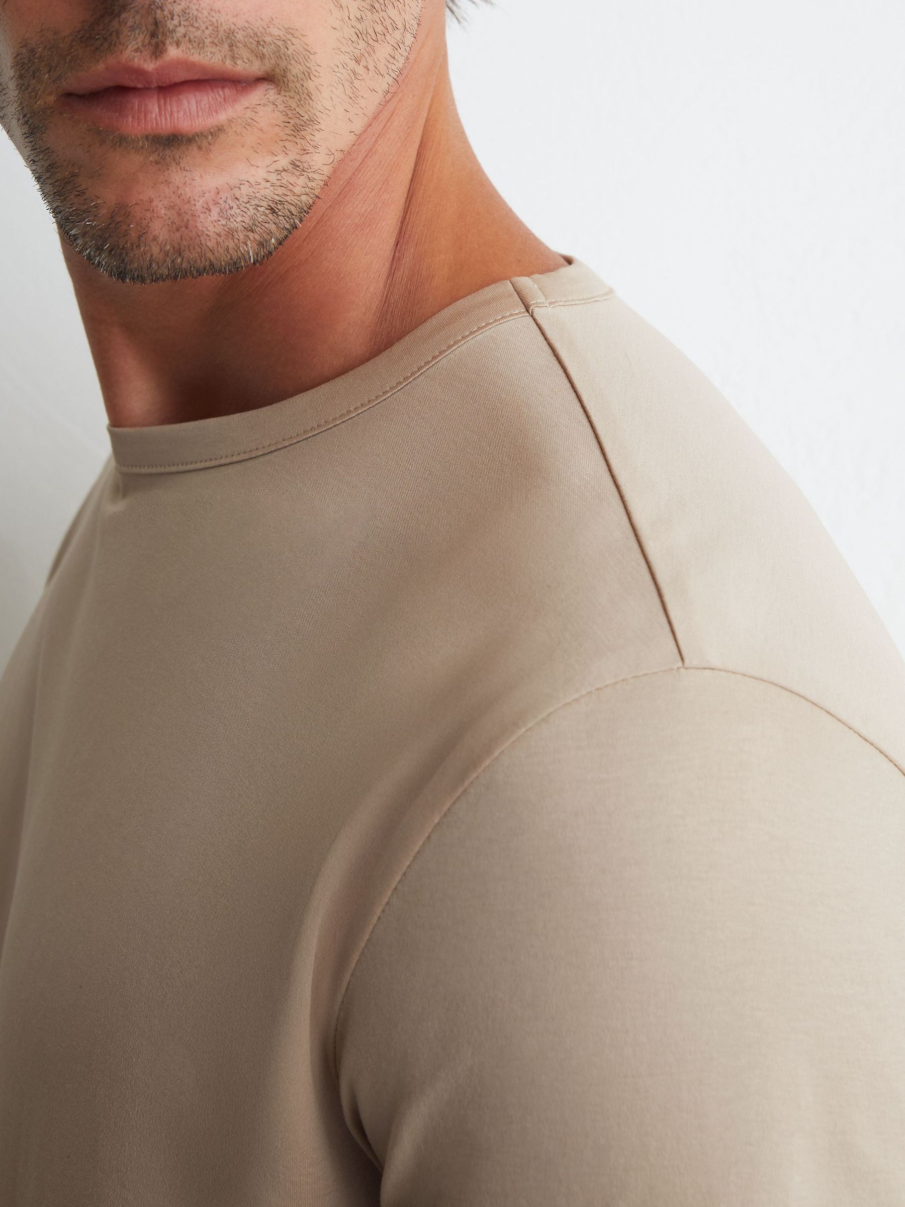 Air-Water Cotton Tailored-Fit T-Shirt in Sand - Image 3 of 6