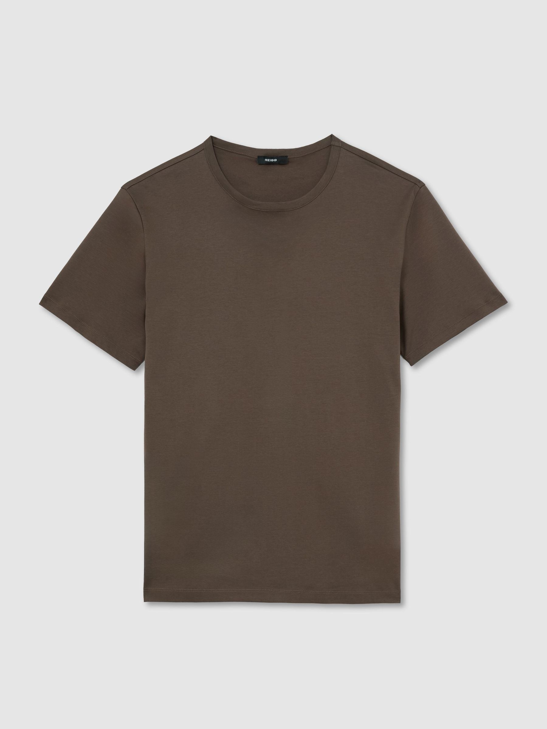 Air-Water Cotton Tailored-Fit T-Shirt in Taupe Brown - Image 2 of 6 Air-Water Cotton Tailored-Fit T-Shirt in Taupe Brown - Image 2 of 6