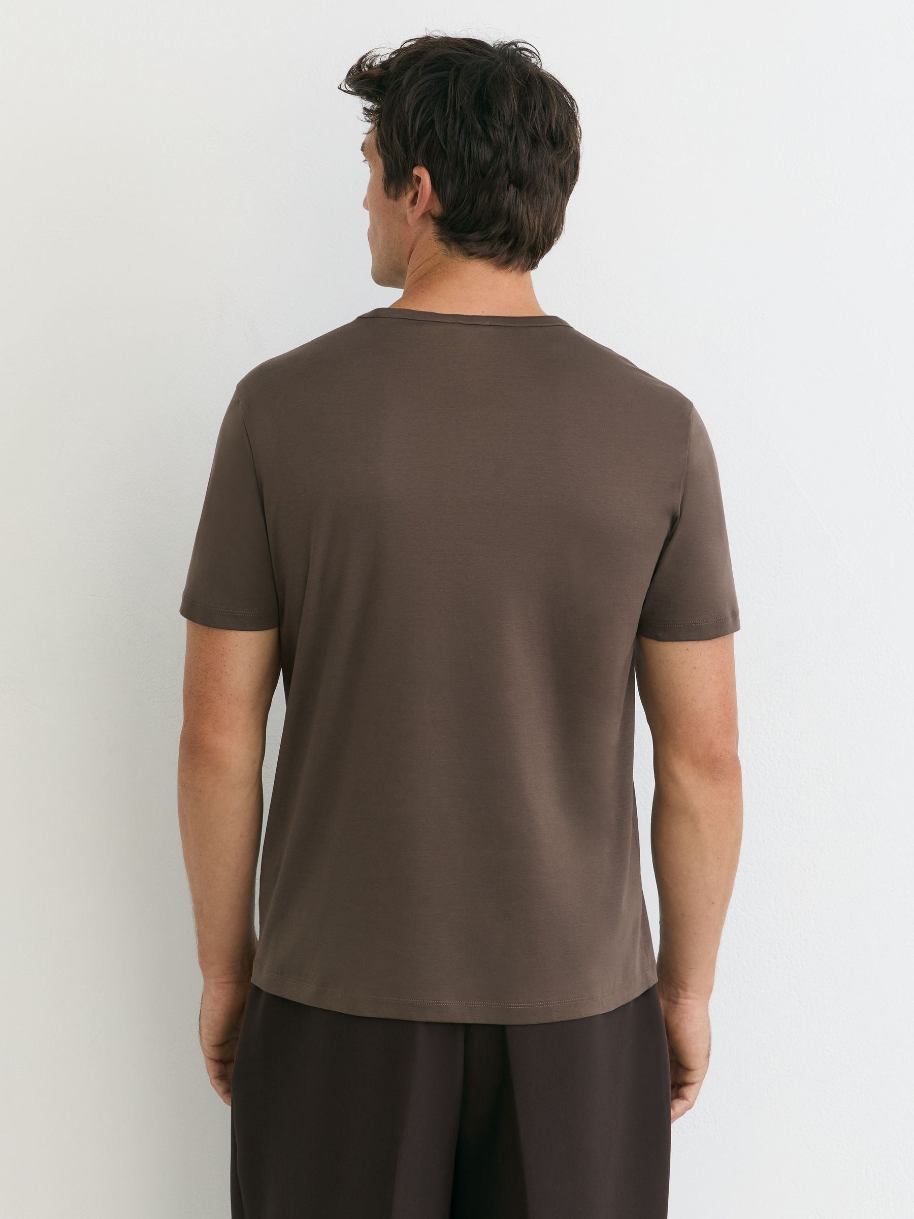 Air-Water Cotton Tailored-Fit T-Shirt in Taupe Brown - Image 5 of 6