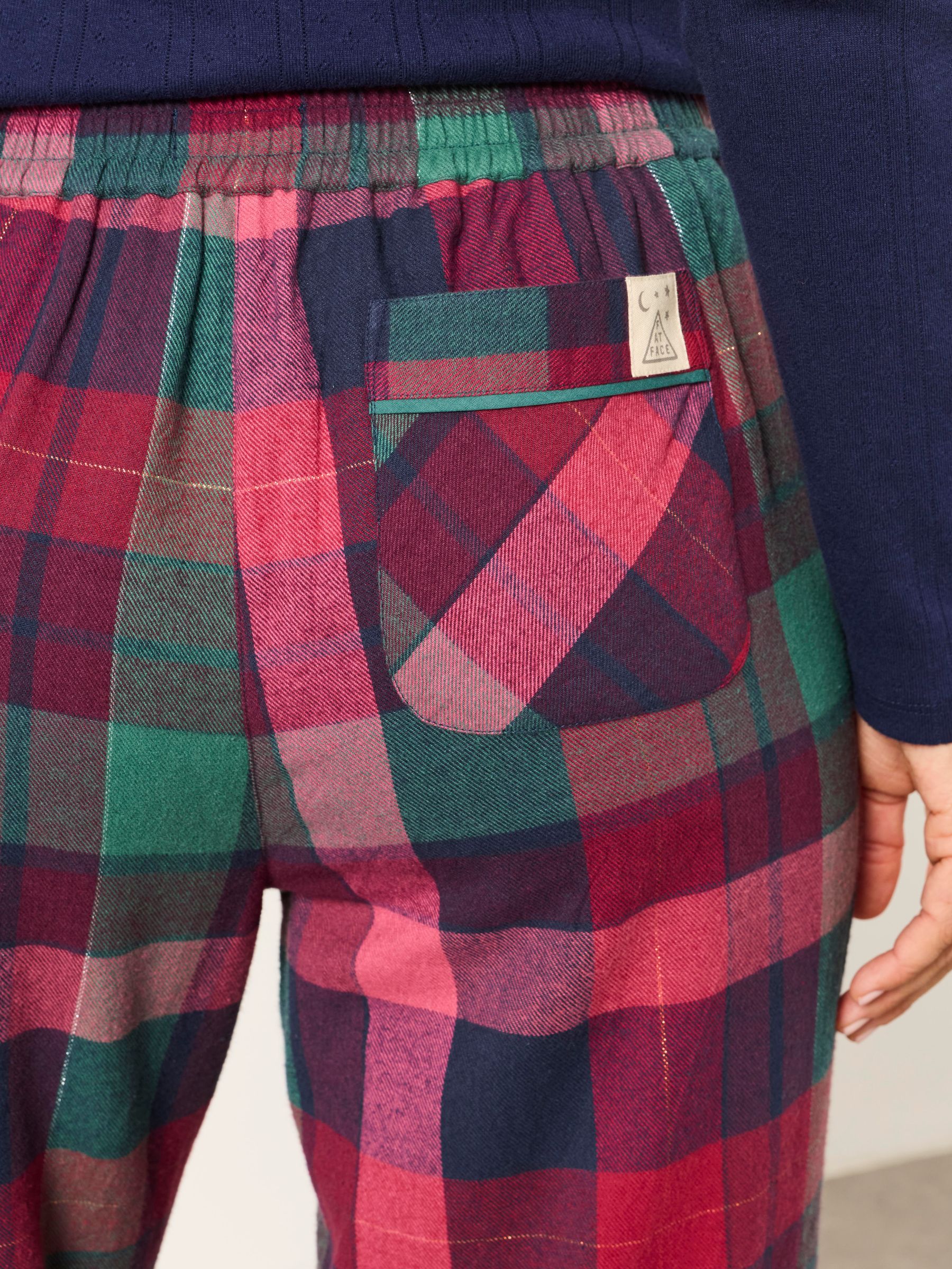 Harper Plum Purple Metallic Check Cuffed Pyjama Bottoms - Image 3 of 6