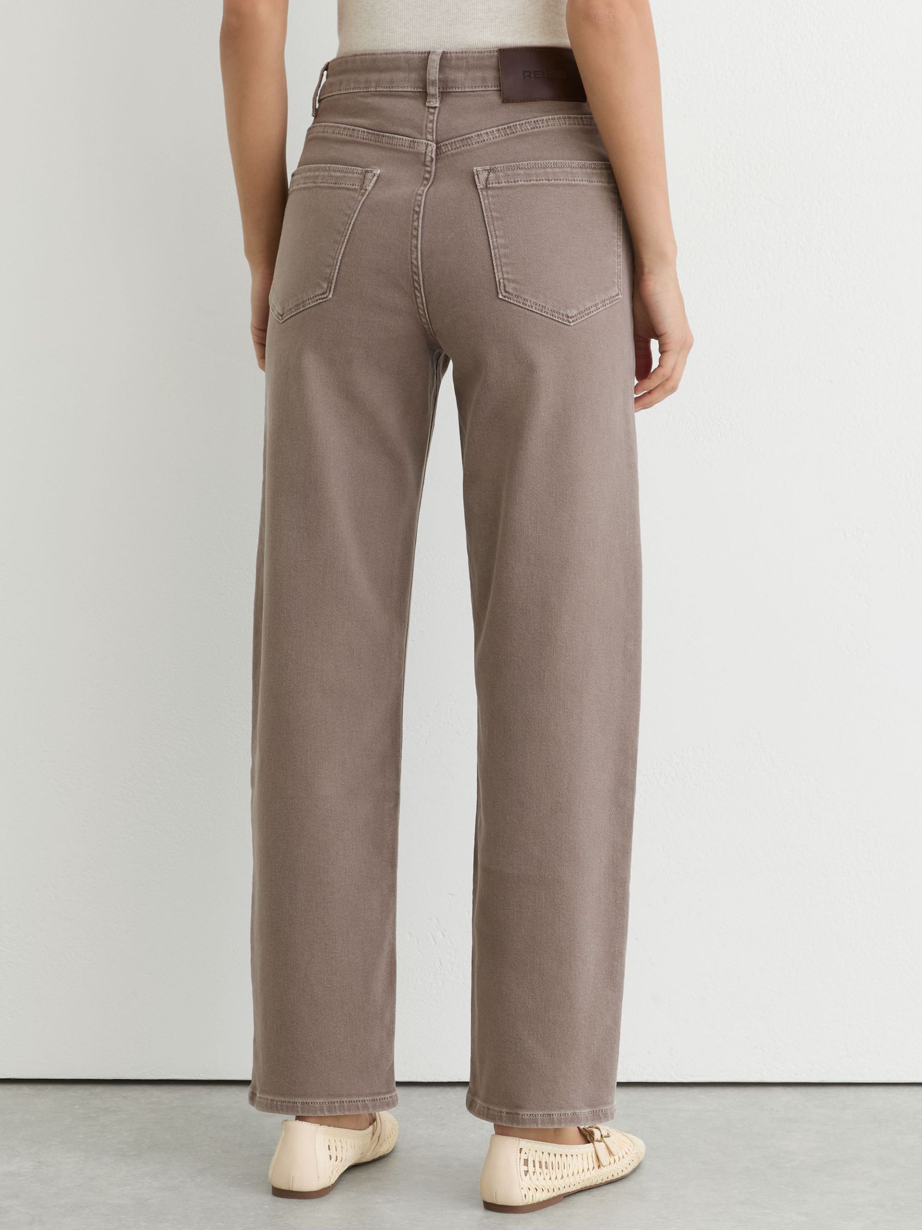 Petite Mid-Rise Straight-Leg Jeans in Mauve Neutral - Image 6 of 8