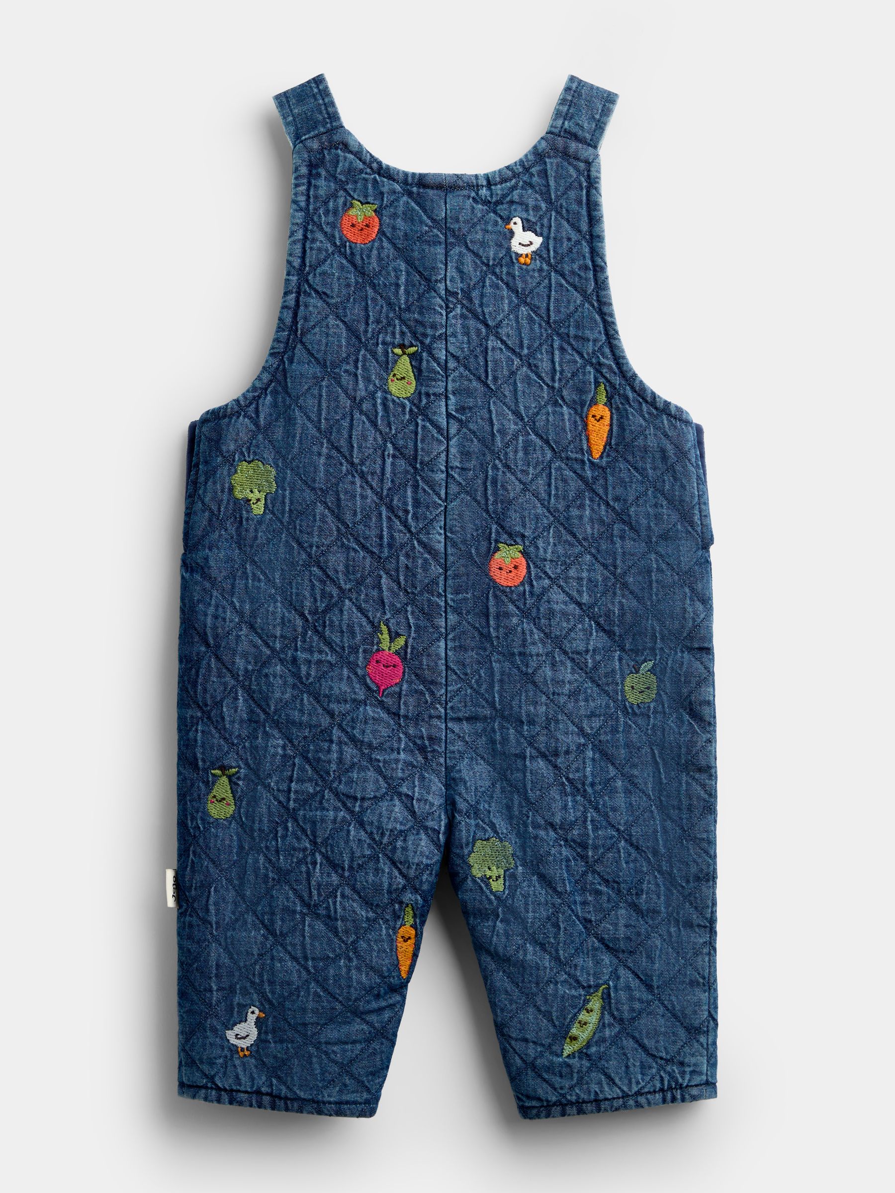 Denim Vegetable Embroidered Quilted Dungaree Set - Image 4 of 7