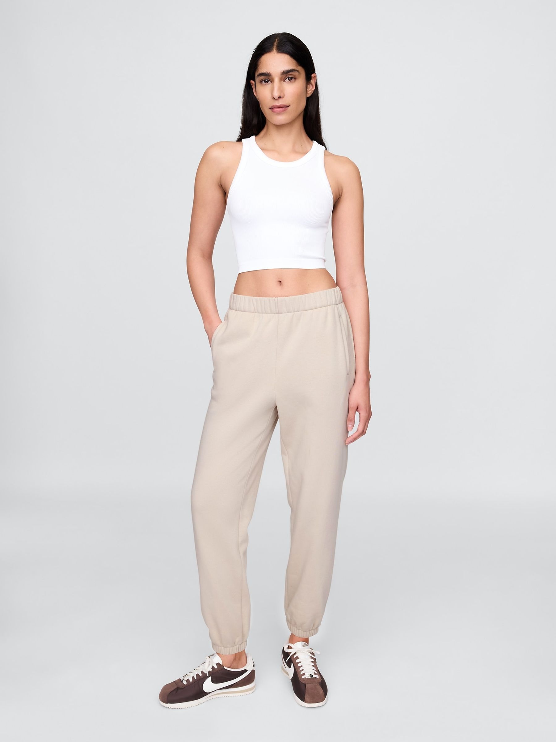 Beige High Waisted VintageSoft Relaxed Joggers - Image 4 of 4