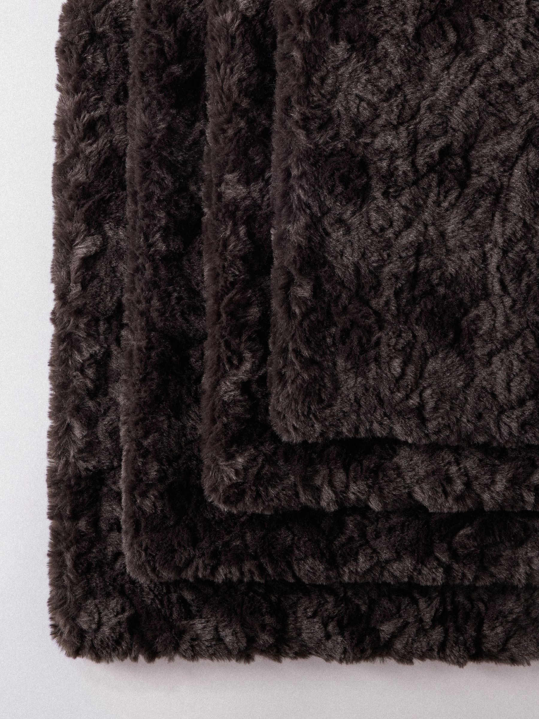 The Set 4 Pack Chocolate Brown 45x45 Faux Fur Cushion Covers - Image 2 of 2 The Set 4 Pack Chocolate Brown 45x45 Faux Fur Cushion Covers - Image 2 of 2