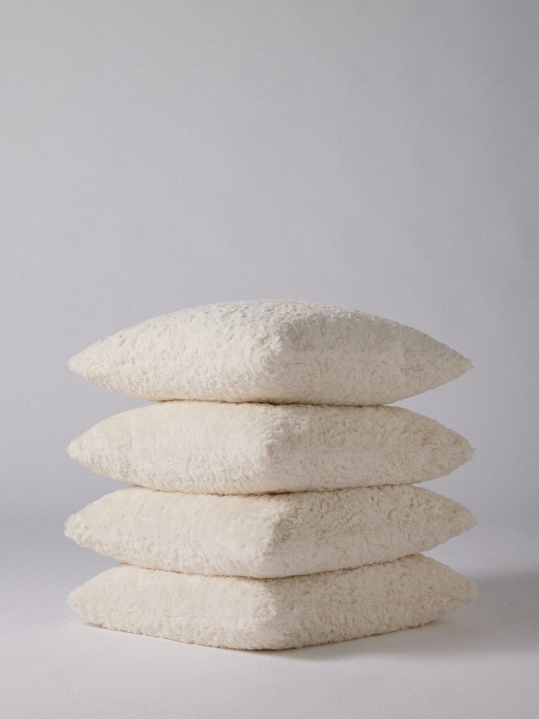 The Set 4 Pack Natural 50x50 Faux Fur Cushion Covers - Image 1 of 2