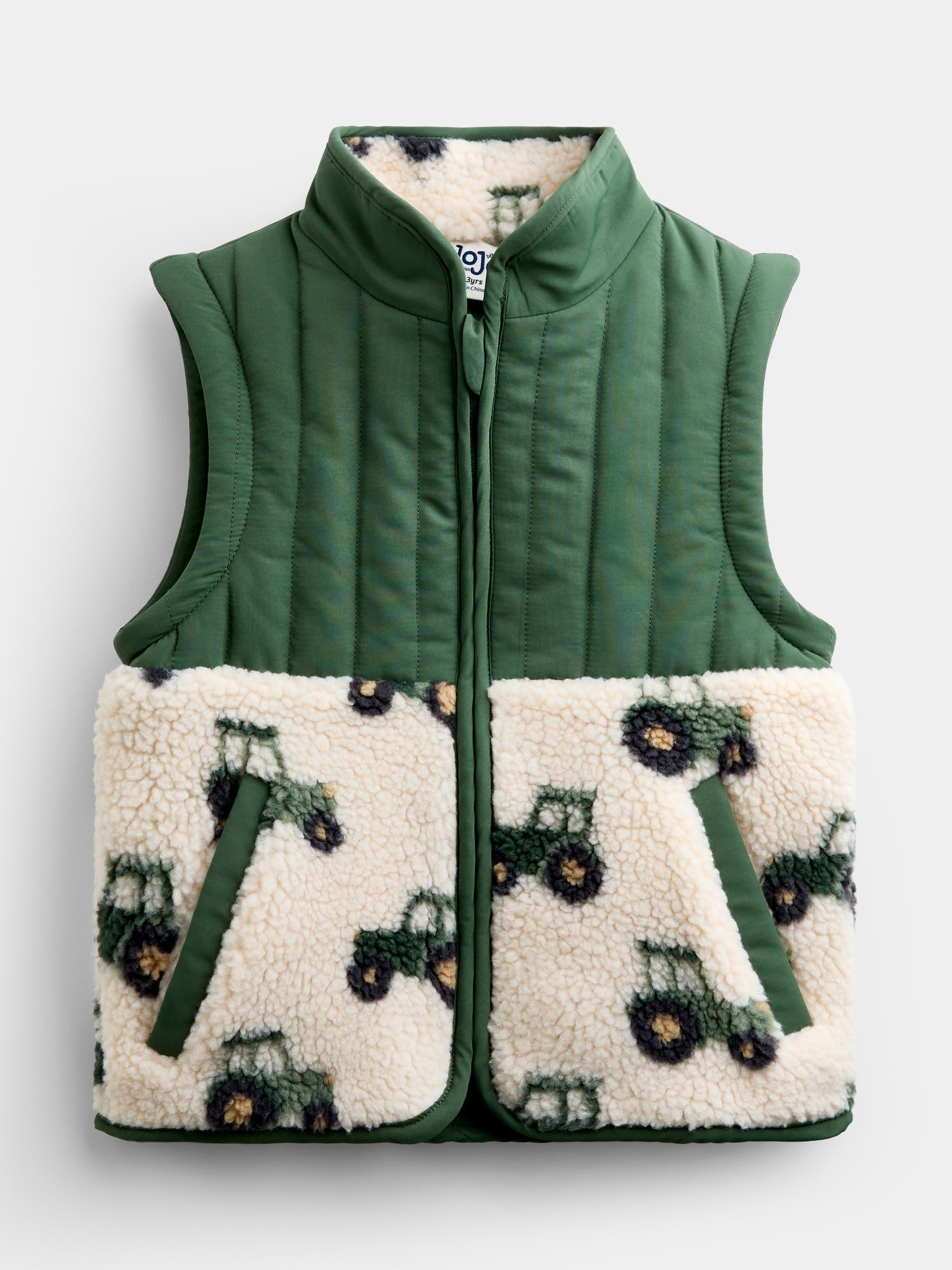 Khaki Green Tractor Zip-Off Sleeve 2-in-1 Borg Fleece - Image 5 of 7