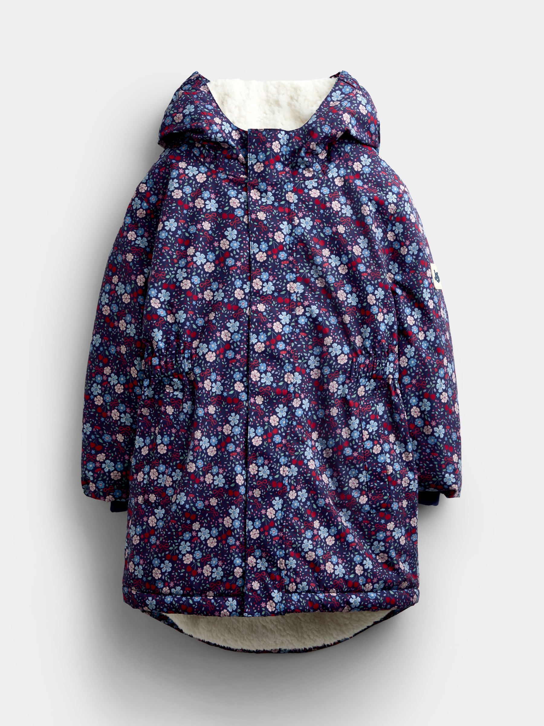 Navy Ditsy Borg Lined Parka - Image 1 of 4 Navy Ditsy Borg Lined Parka - Image 1 of 4