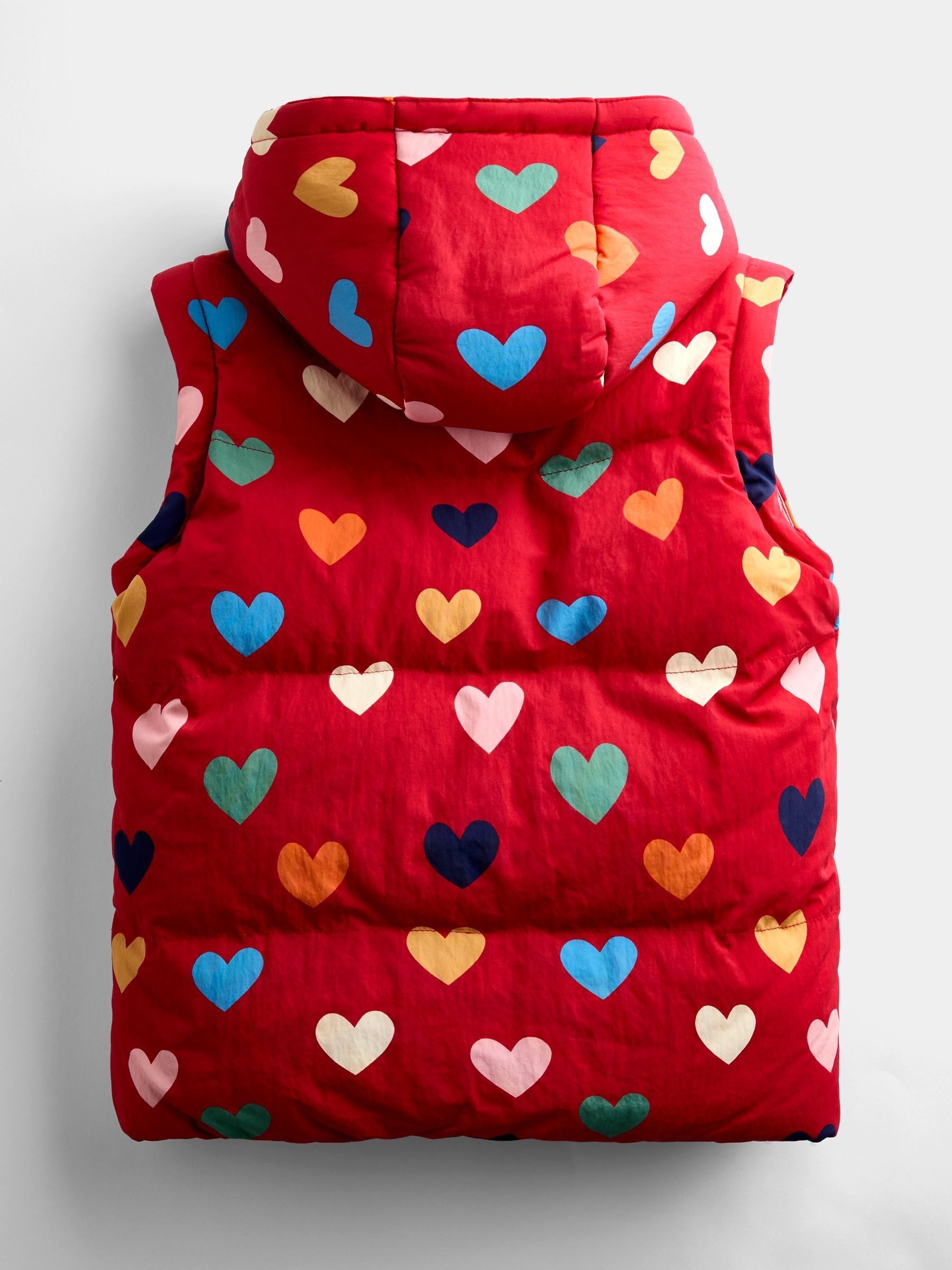 Red Heart Removable Sleeve Cosy Lined Puffer Coat - Image 4 of 6